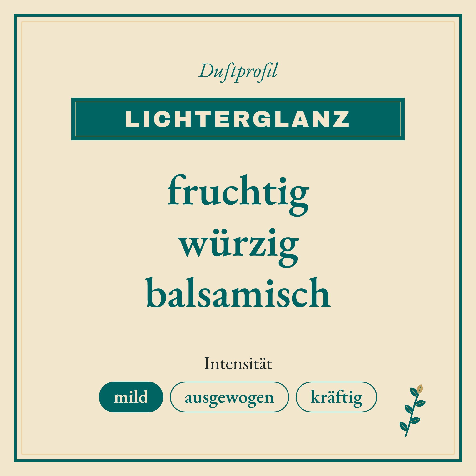 Duftprofil Lichterglanz: fruchtig, würzig und balsamisch