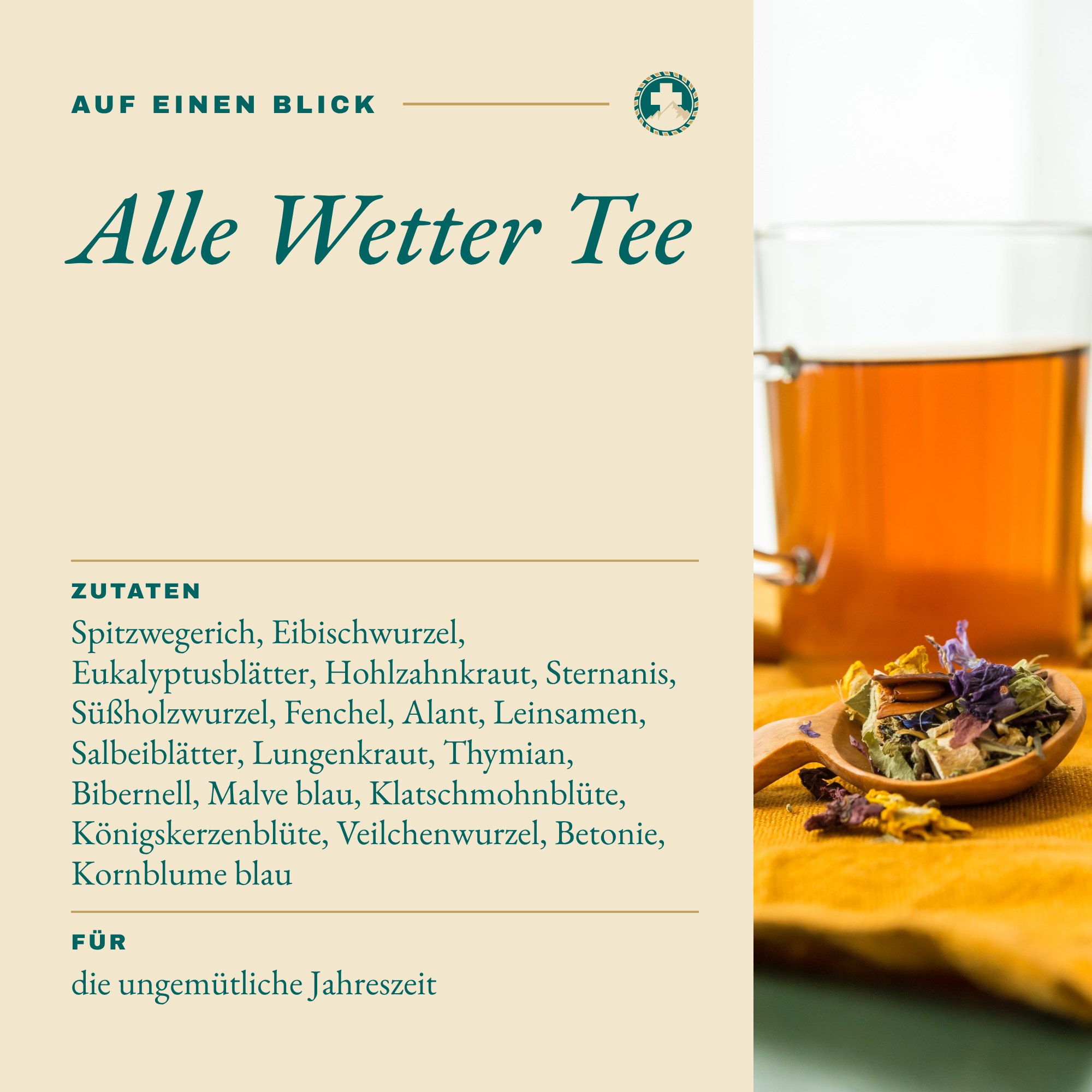 Alle Wetter Tee auf einen Blick: Inhalt und Zutaten