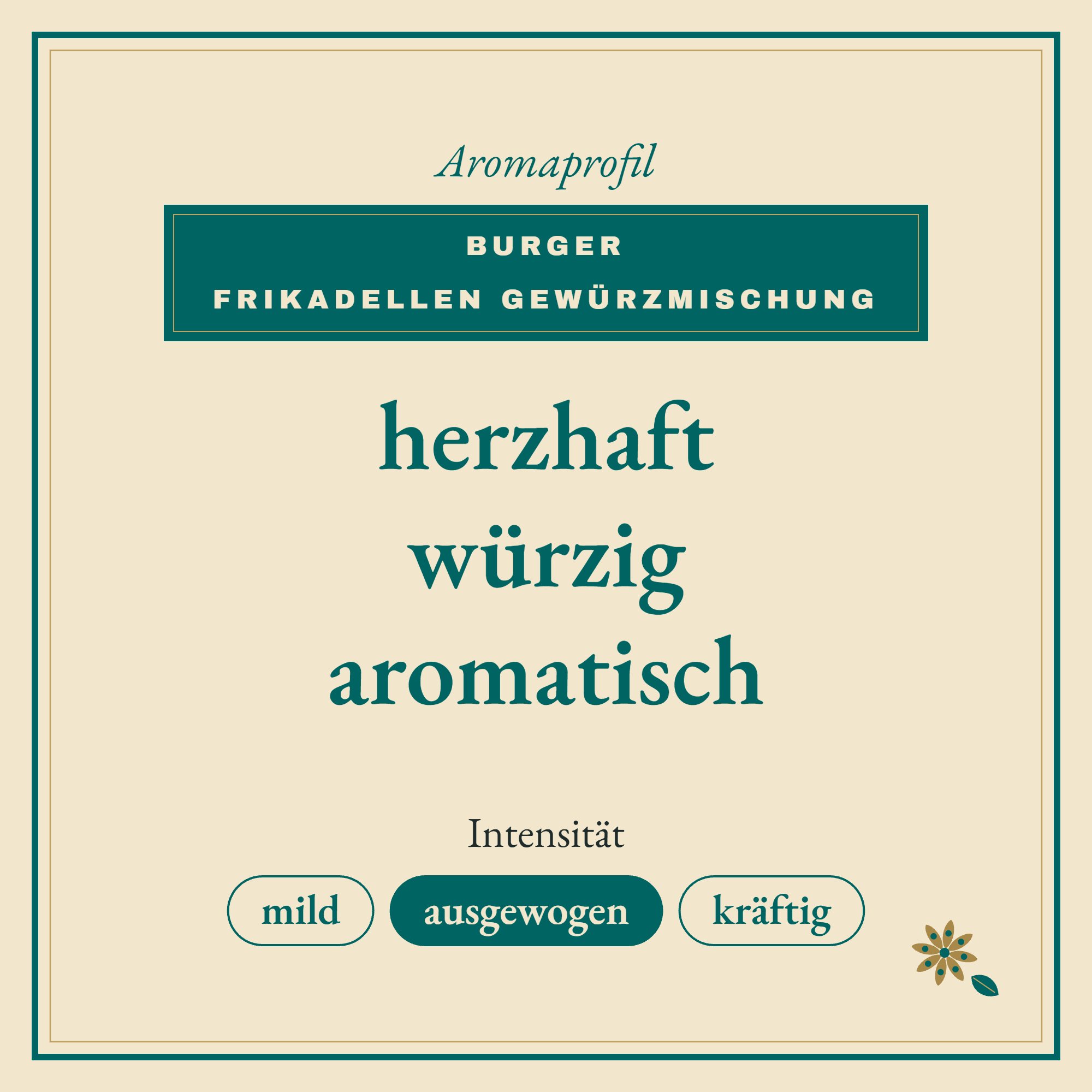 Aromaprofil Burger Frikadellen Gewürzmischung: herzhaft, würzig und aromatisch