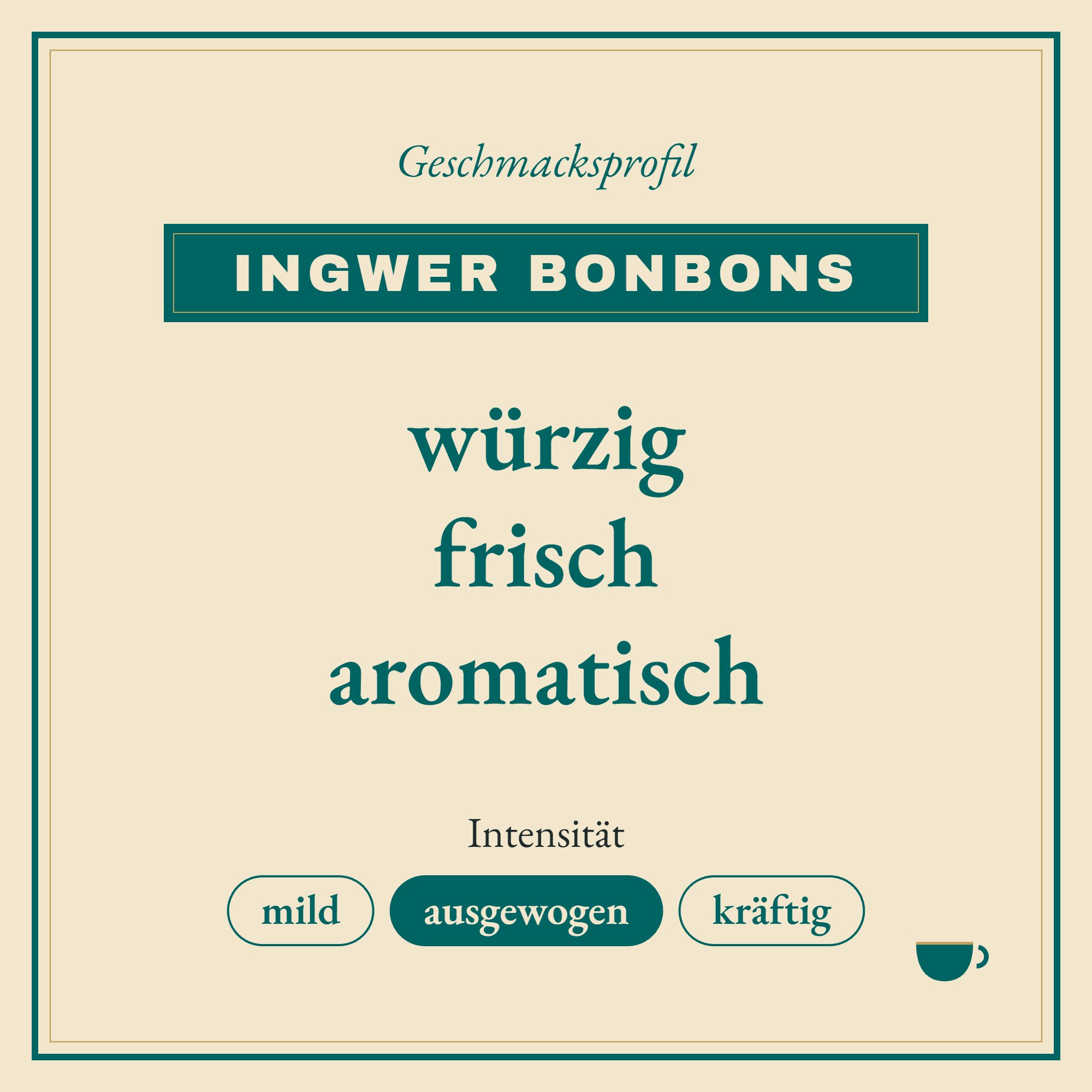 Geschmacksprofil Ingwer Bonbons: würzig, frisch und aromatisch