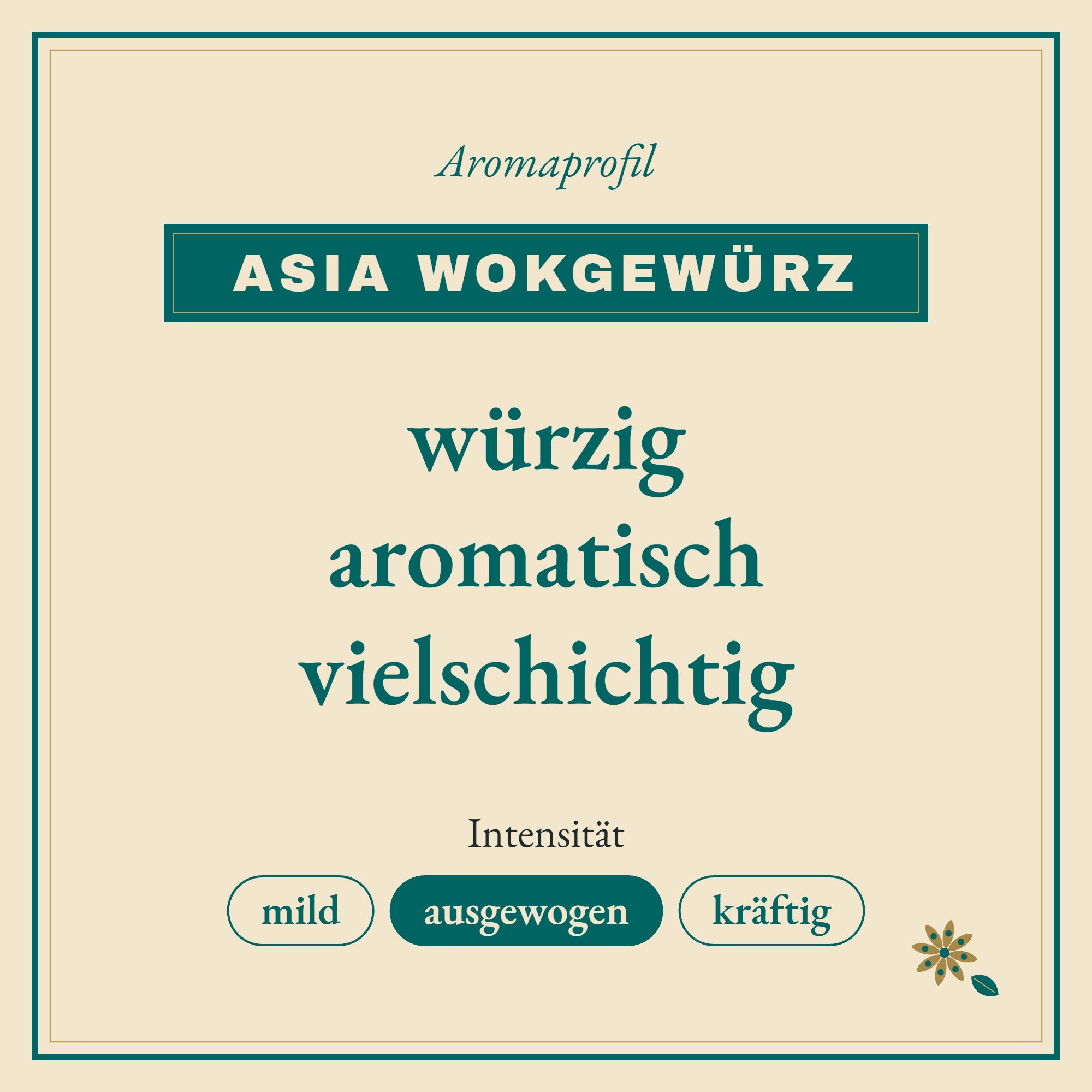 Aromaprofil Asia Wokgewürz: würzig, aromatisch und vielschichtig