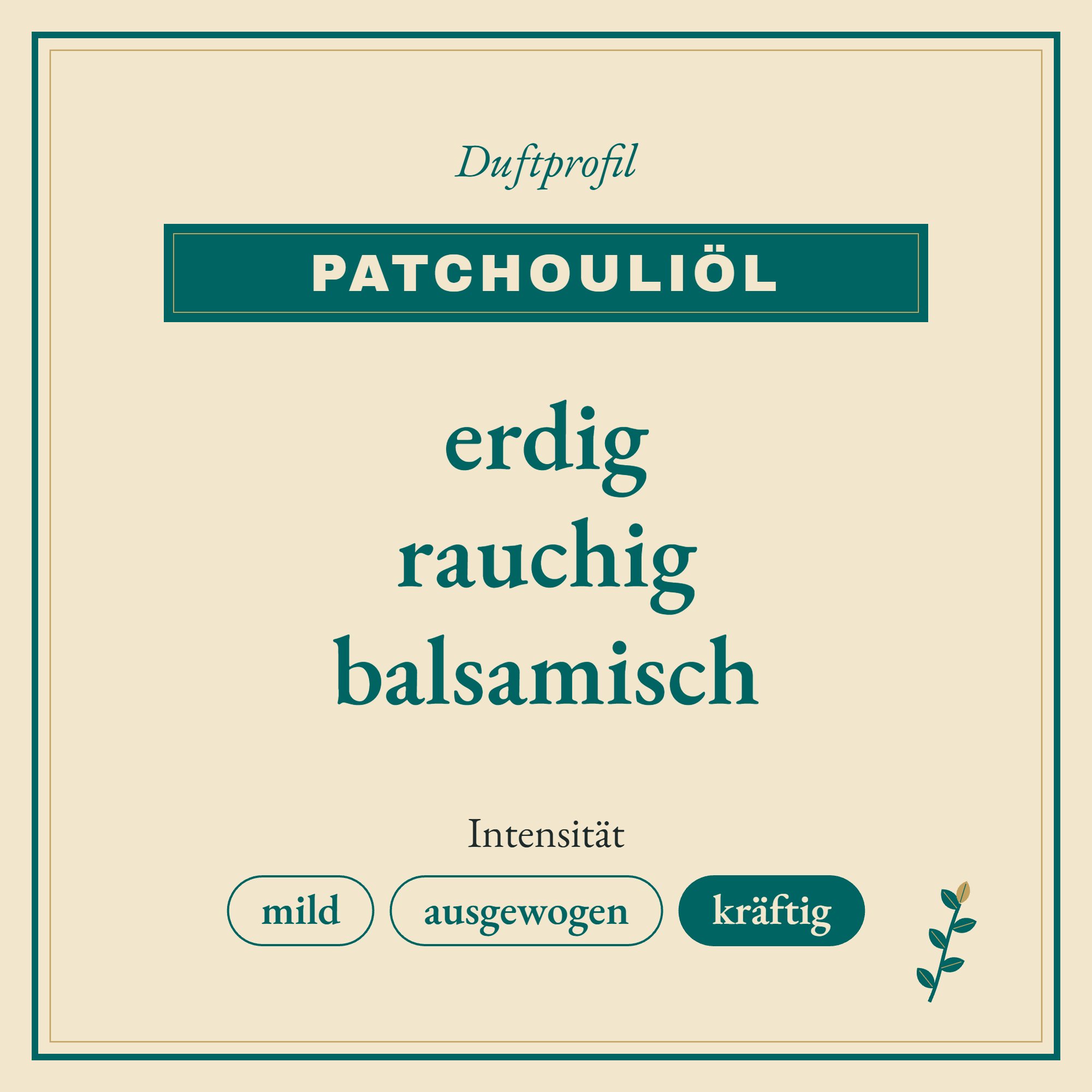 Duftprofil Patchouliöl: erdig, rauchig und balsamisch