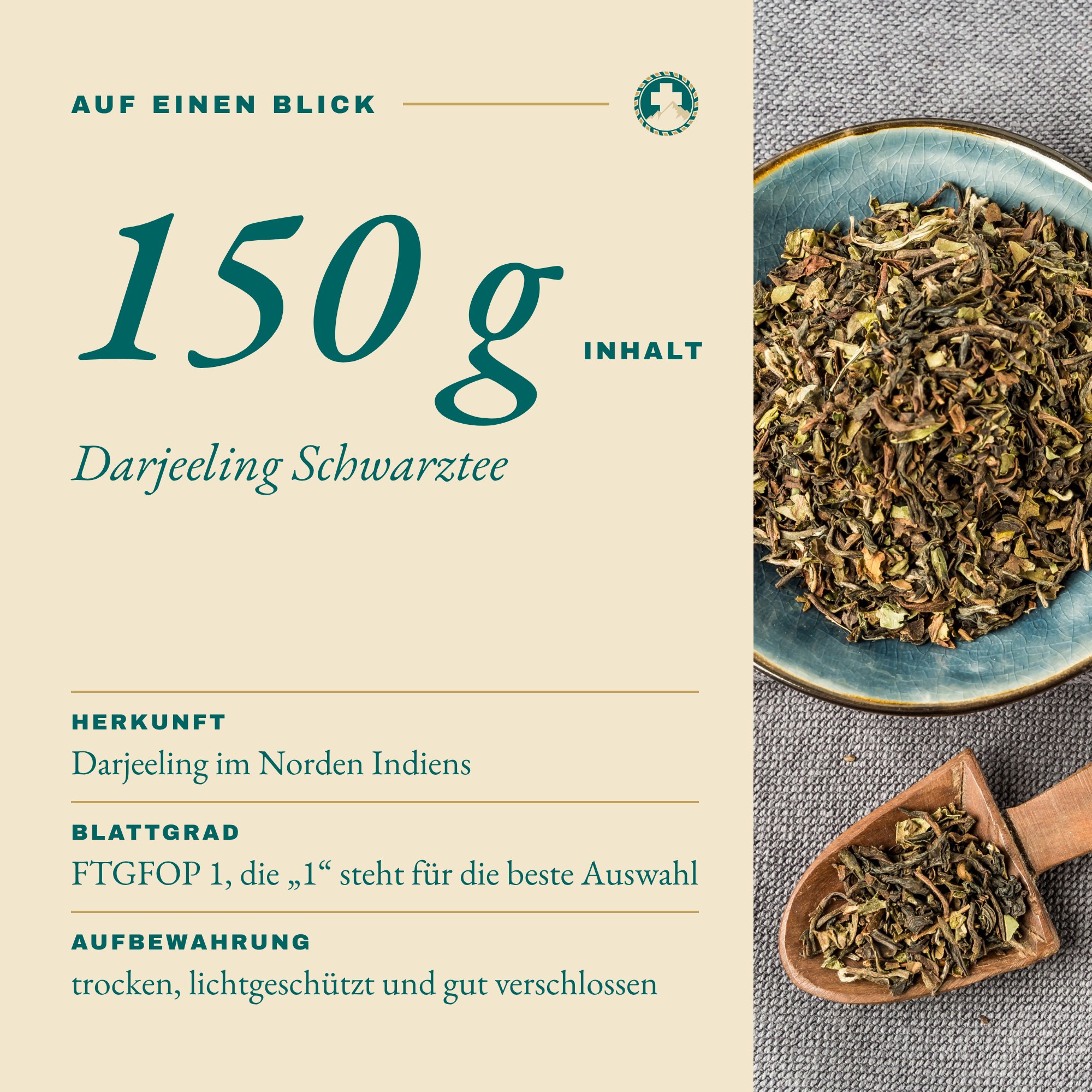 Darjeeling Schwarztee 150 g auf einen Blick
