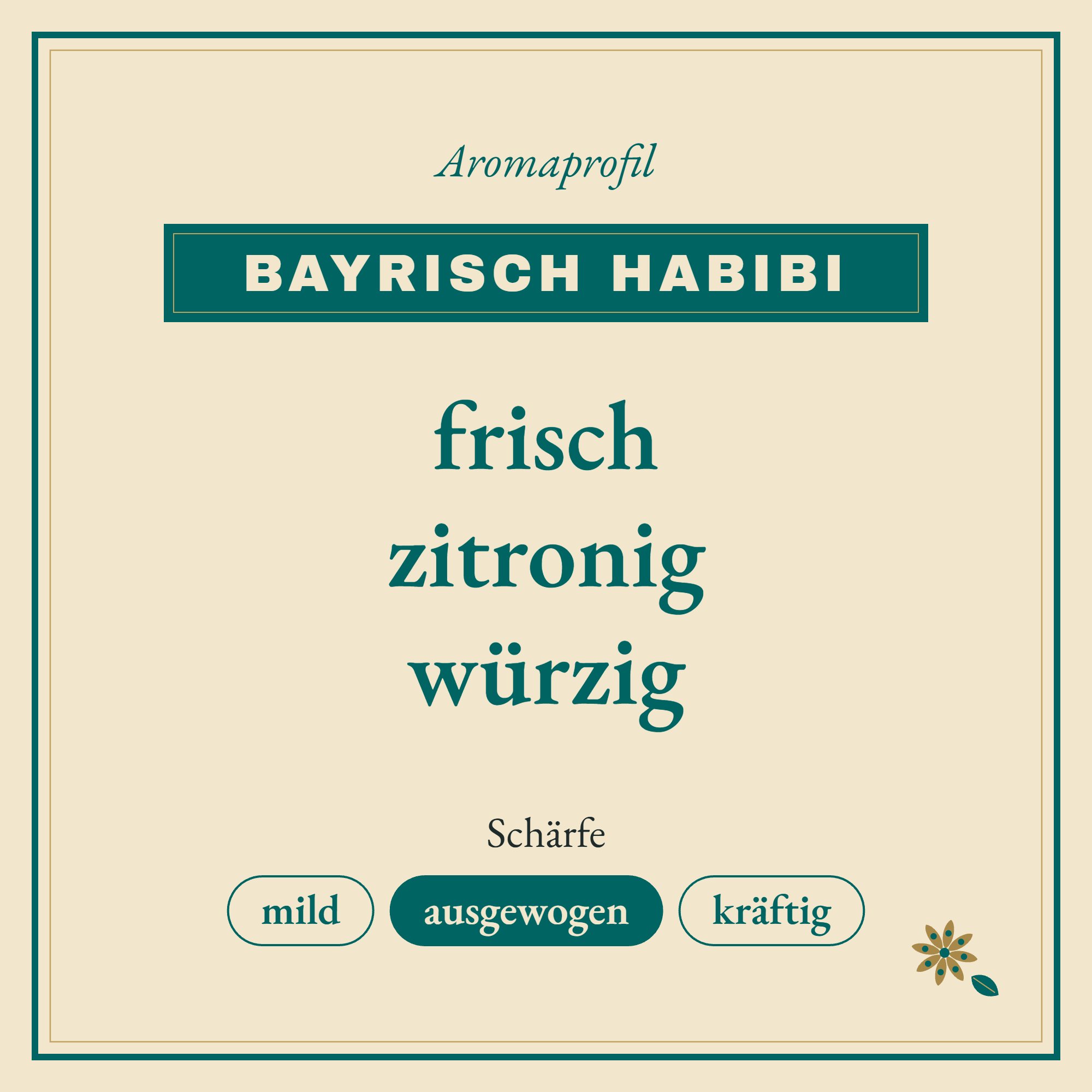 Aromaprofil bayrisch Habibi: frisch, zitronig und würzig