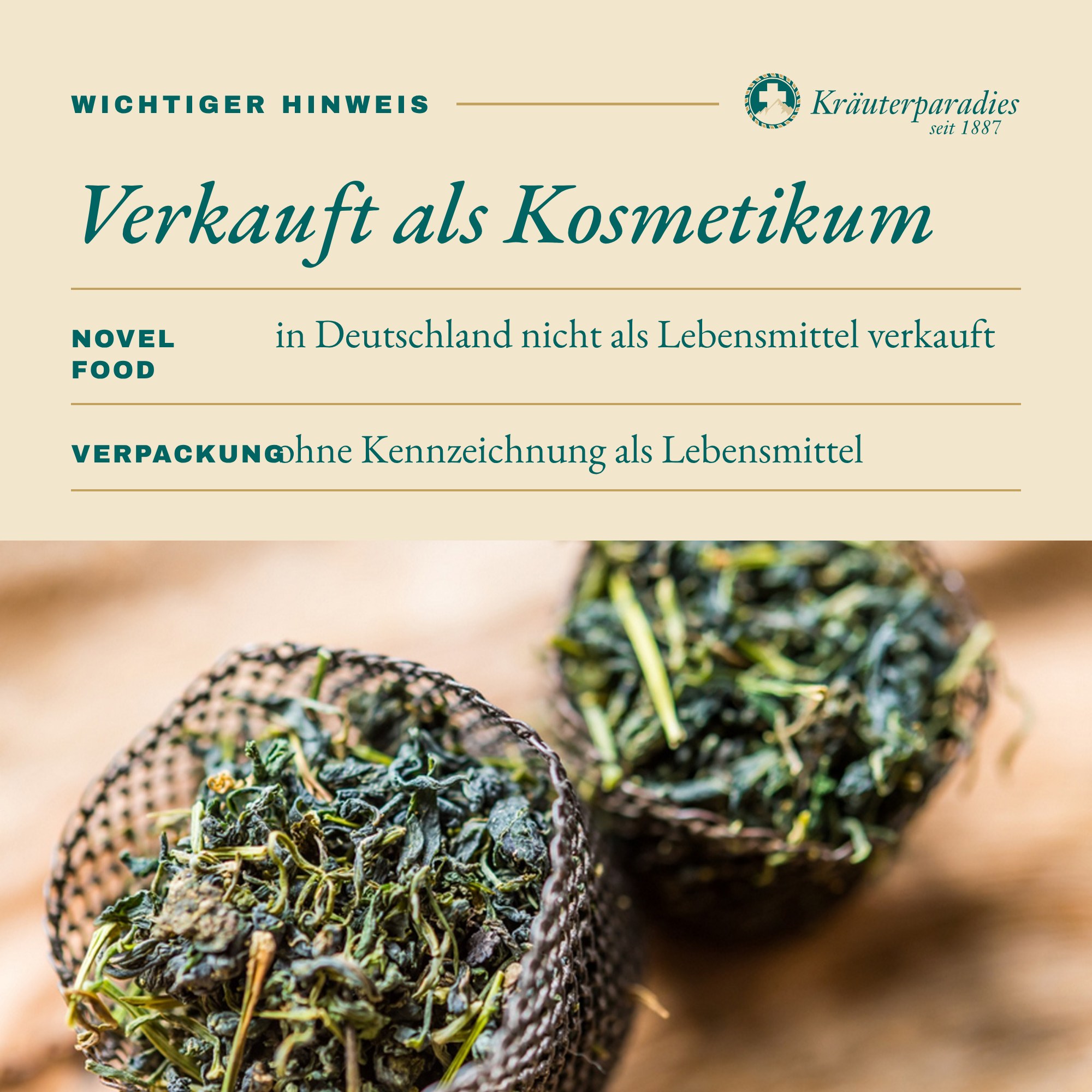 Jiaogulankraut: Verkauft als Kosmetikum