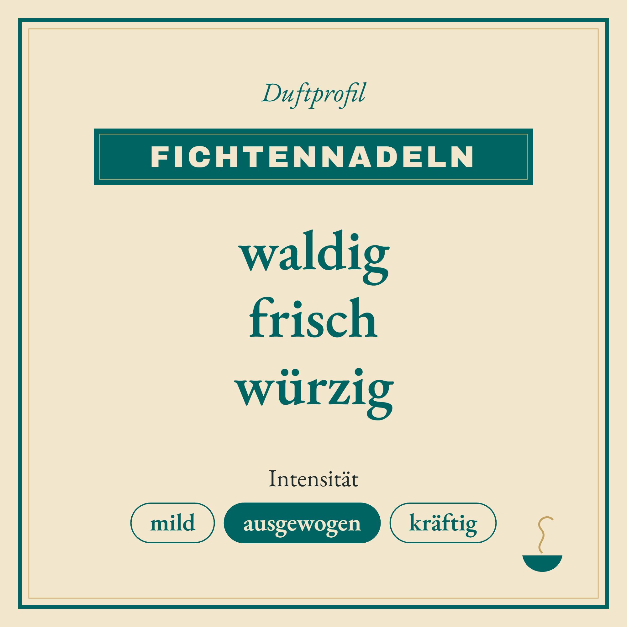 Duftprofil Fichtennadeln: waldig, frisch und würzig