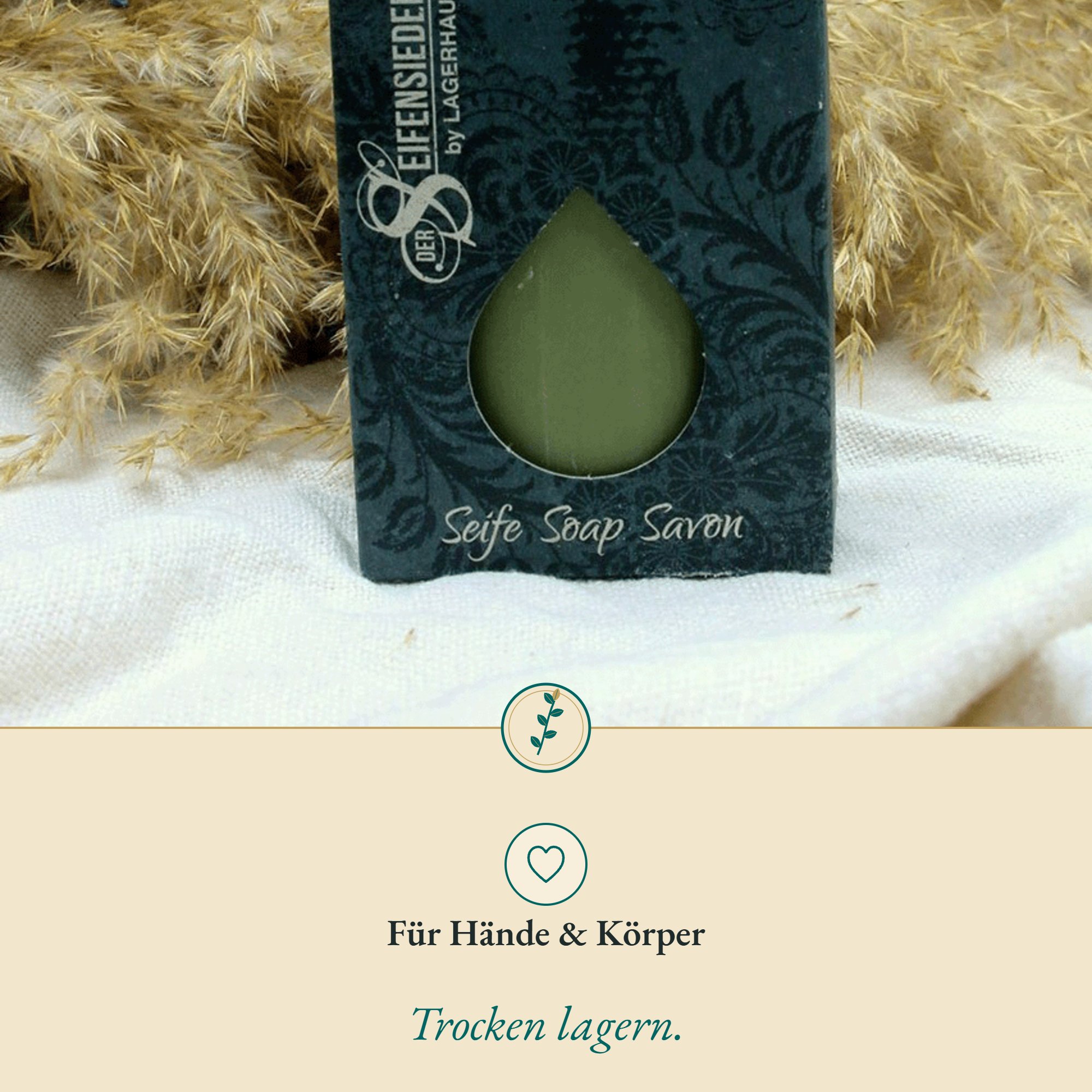 Anwendung Oliven-Lemongrassseife 150 g: für Hände & Körper