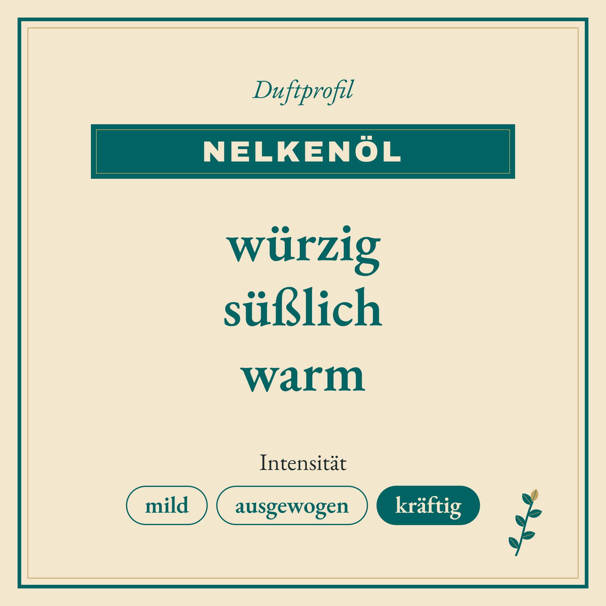 Duftprofil Nelkenöl: würzig, süßlich und warm