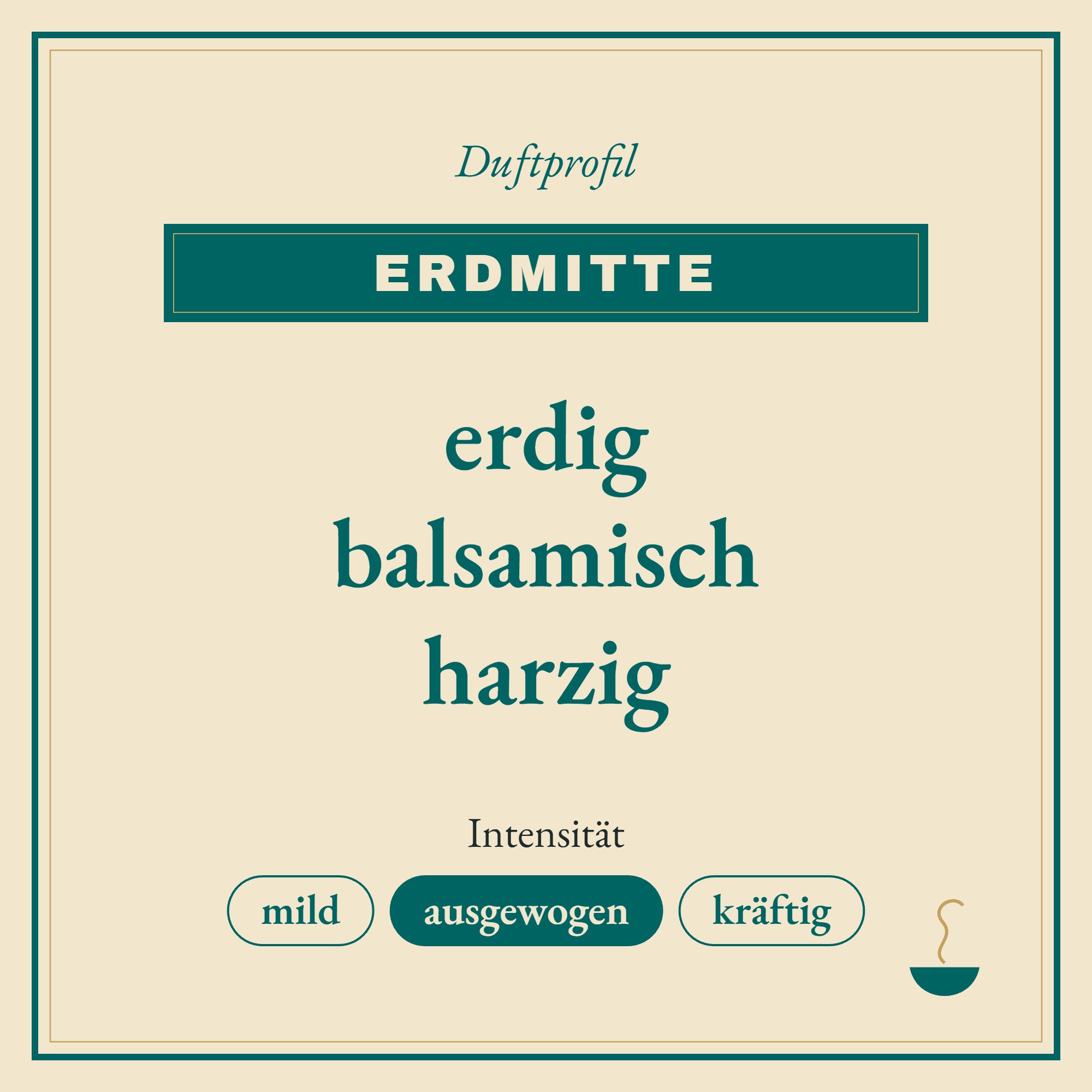 Duftprofil ErdMitte: erdig, balsamisch und harzig
