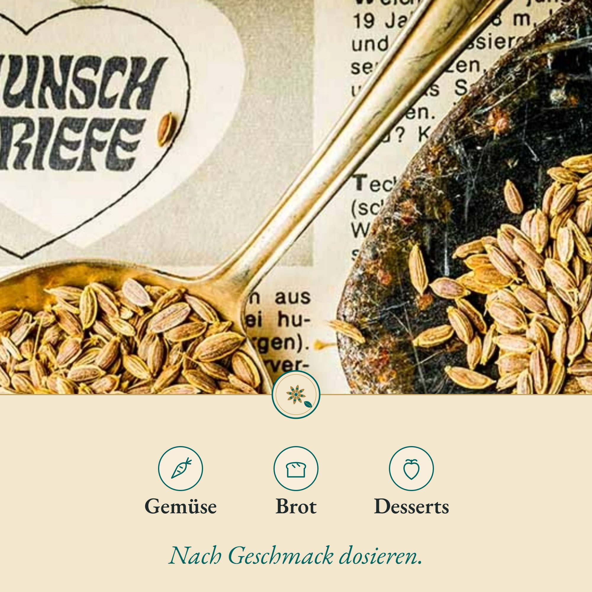 Dillsamen passt zu Gemüse, Brot und Desserts