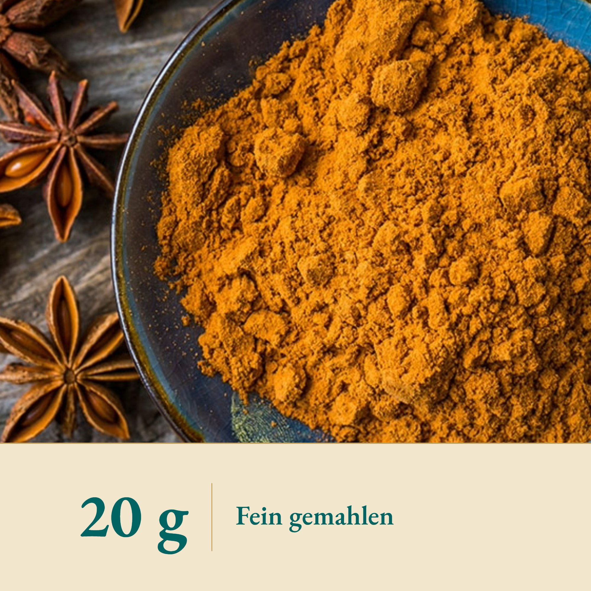 Nahaufnahme Sternanis Pulver – Kräuterparadies seit 1887