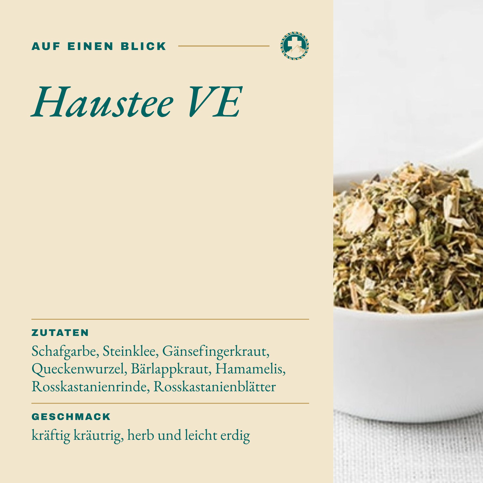 Haustee VE auf einen Blick: Inhalt und Zutaten