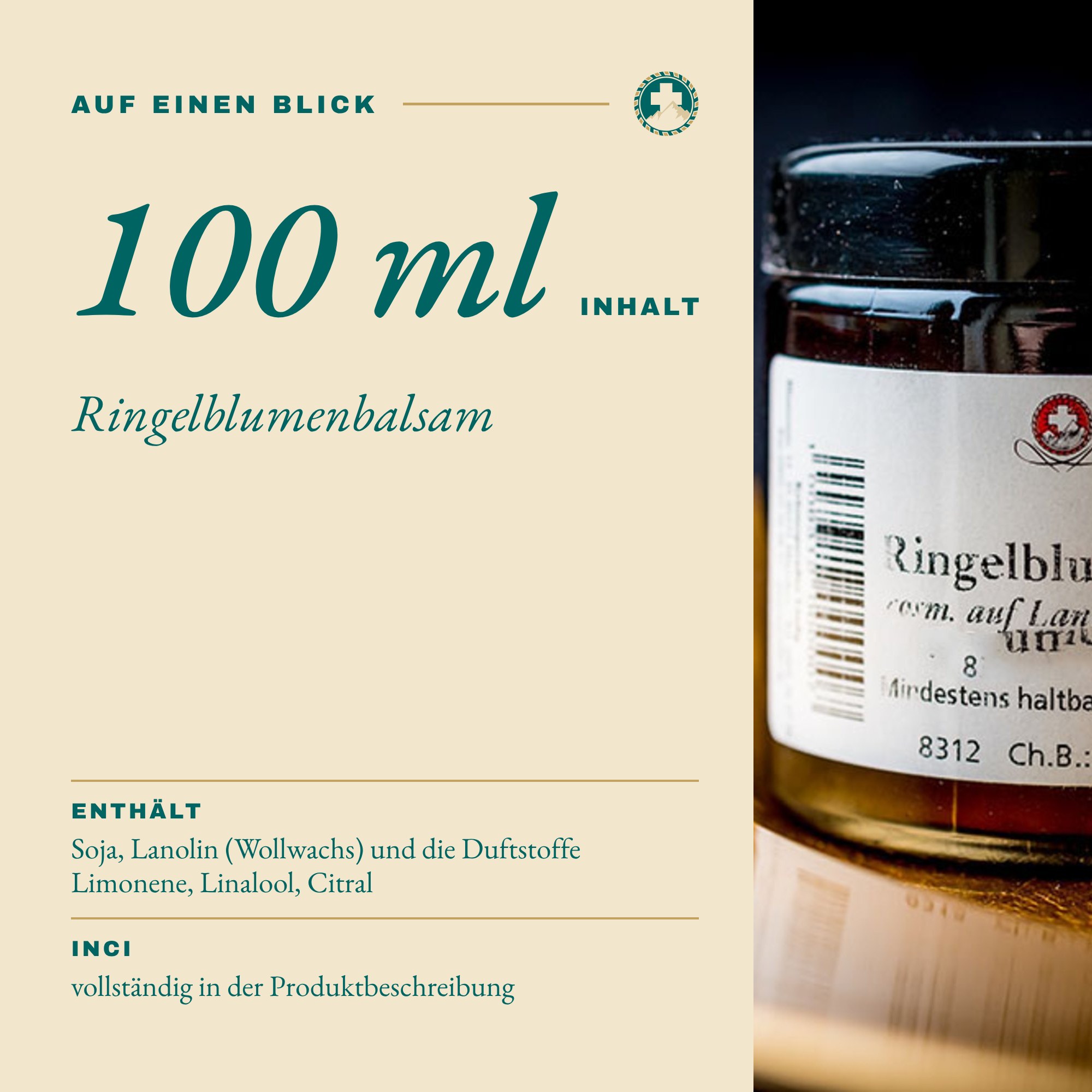 Ringelblumenbalsam 100 ml auf einen Blick: Inhaltsstoffe