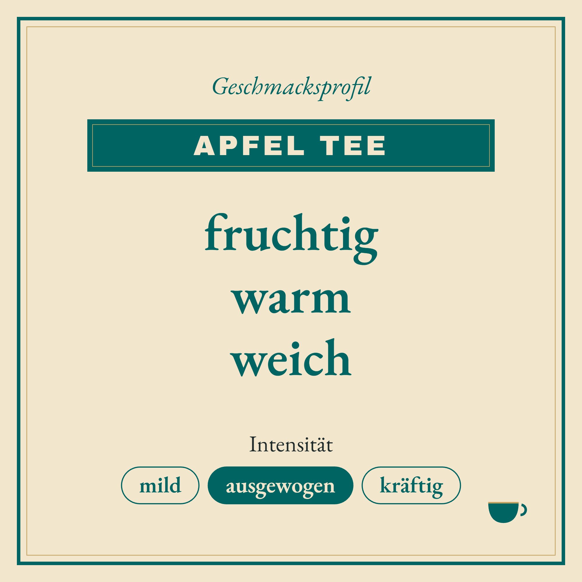 Geschmacksprofil Apfel Tee: fruchtig, warm und weich