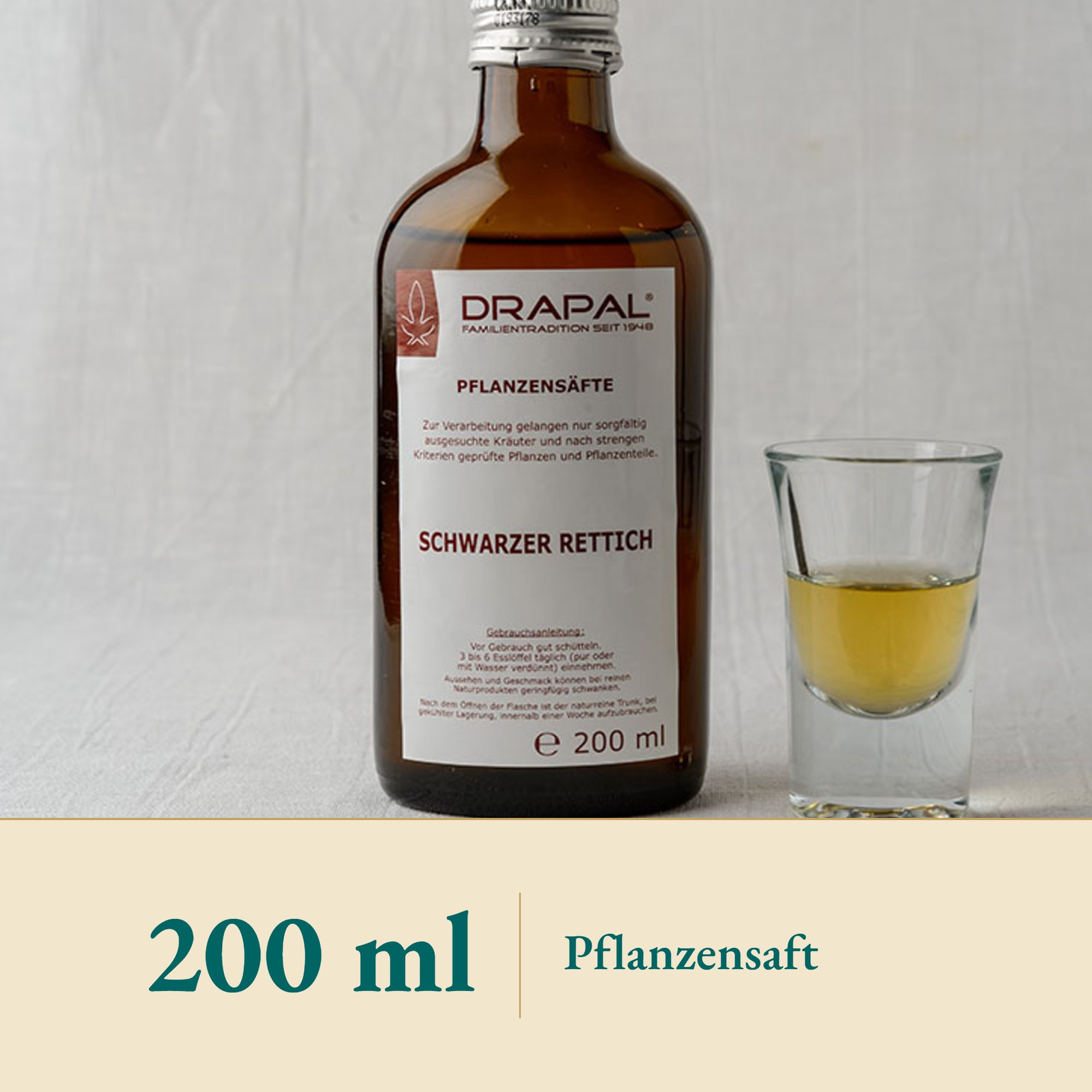 Nahaufnahme Schwarzrettich Pflanzensaft Bio – Kräuterparadies seit 1887