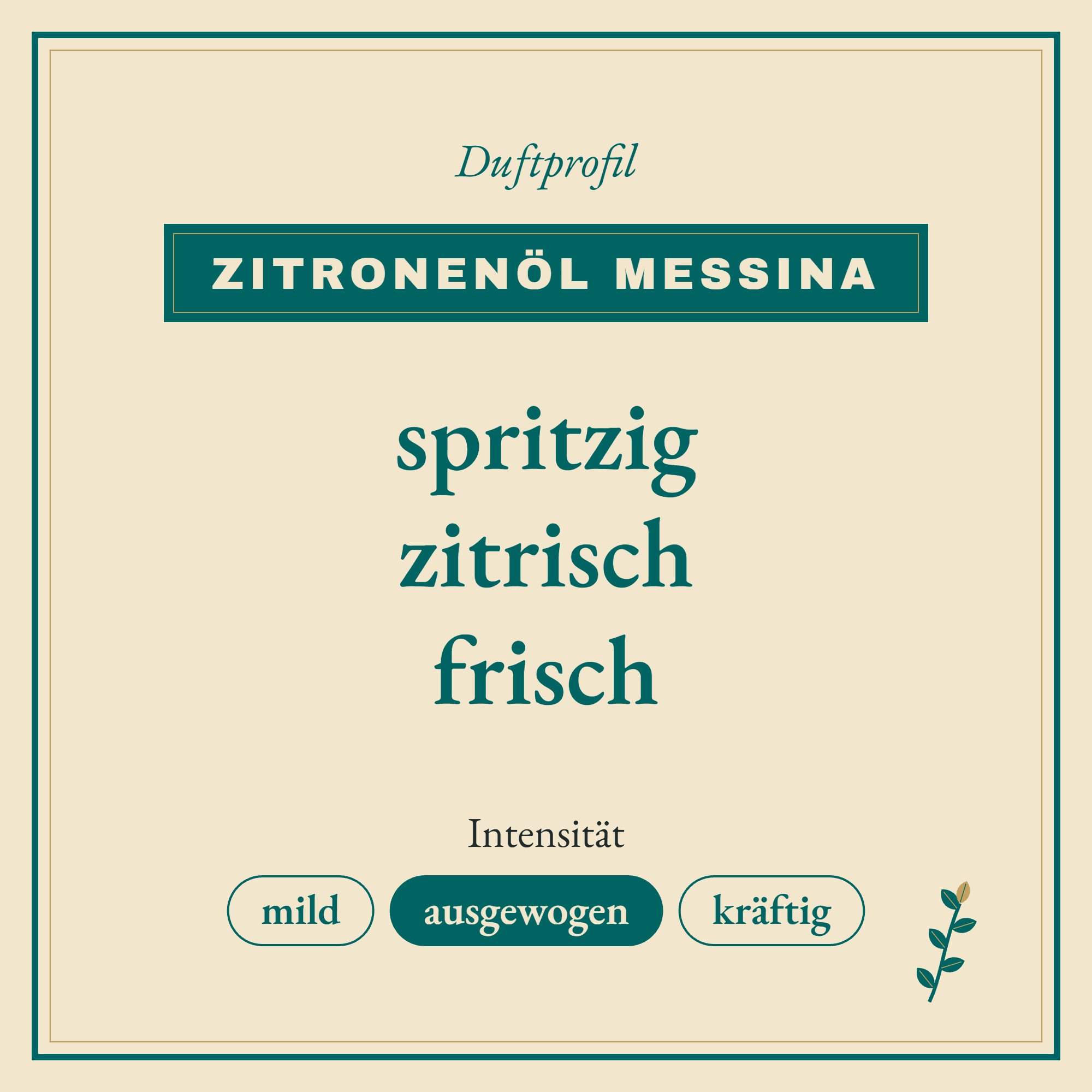 Duftprofil Zitronenöl Messina: spritzig, zitrisch und frisch