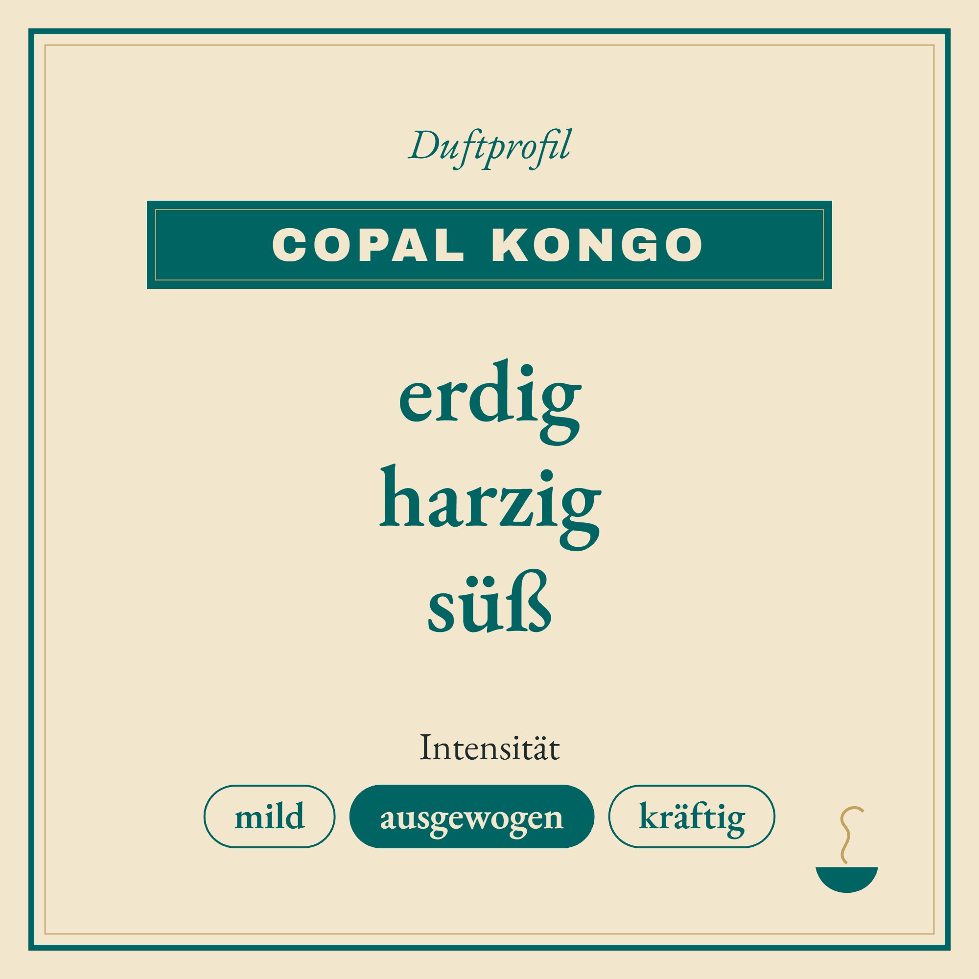 Duftprofil Copal Kongo: erdig, harzig und süß