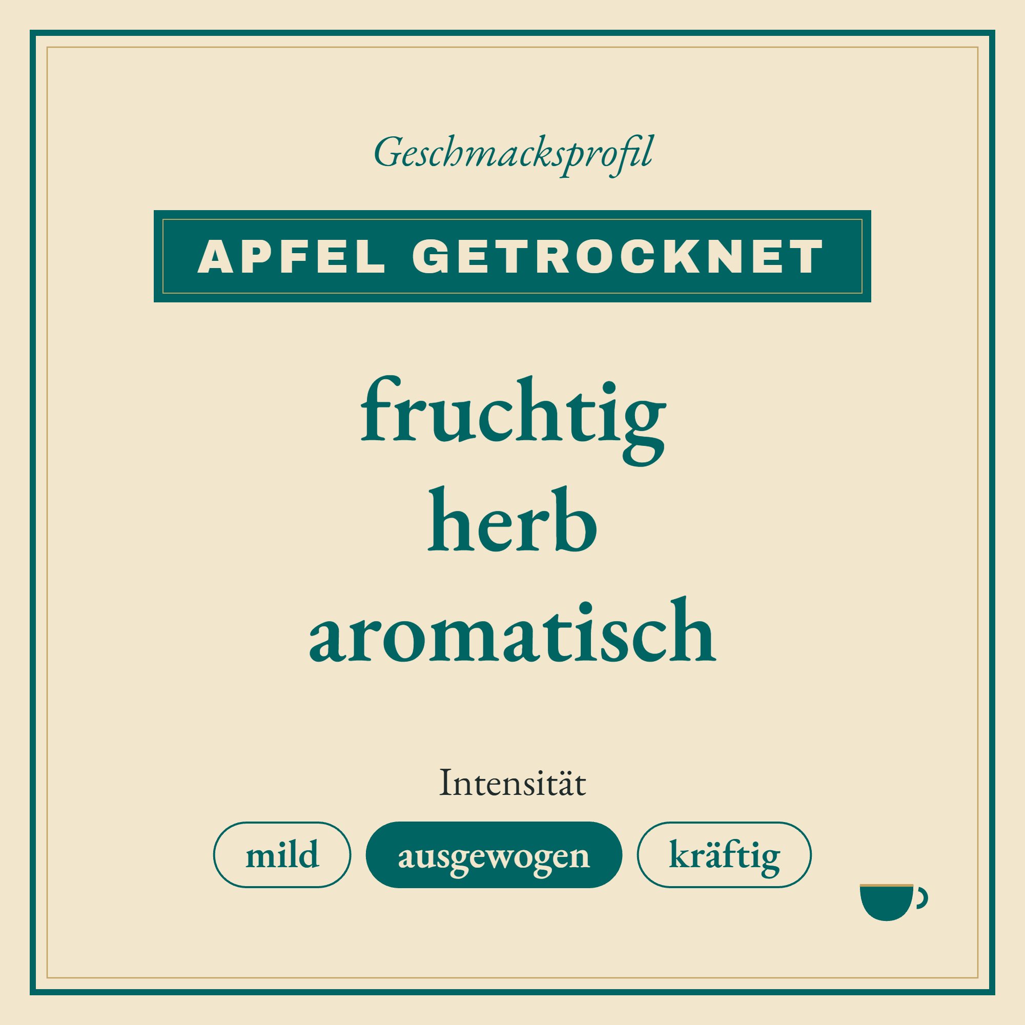 Geschmacksprofil Apfel getrocknet: fruchtig, herb und aromatisch