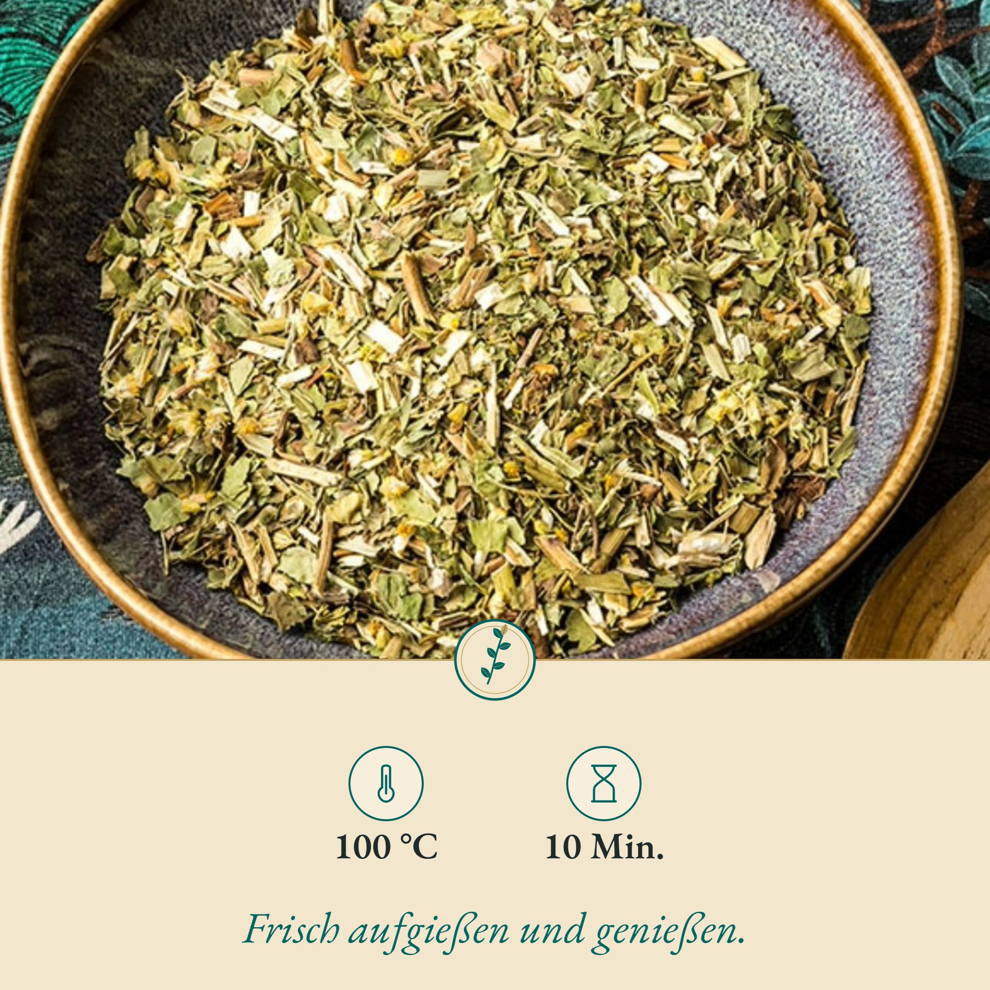 Anwendung Goldrutenkraut: 100 °C und 10 Min.