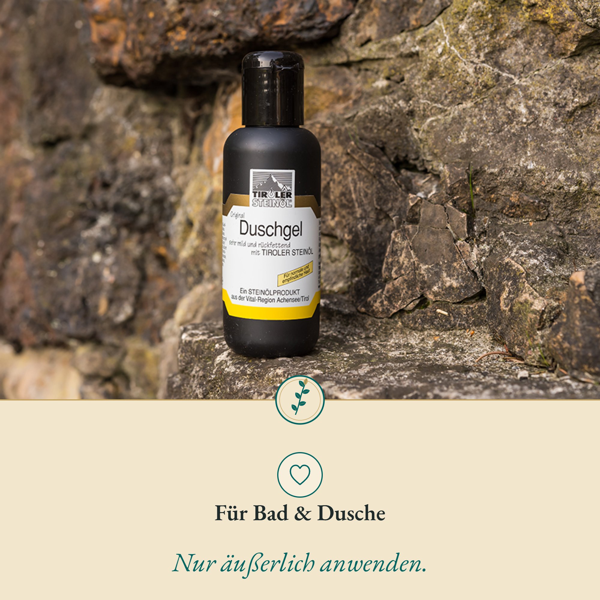 Anwendung Steinöl Duschgel: für Bad & Dusche