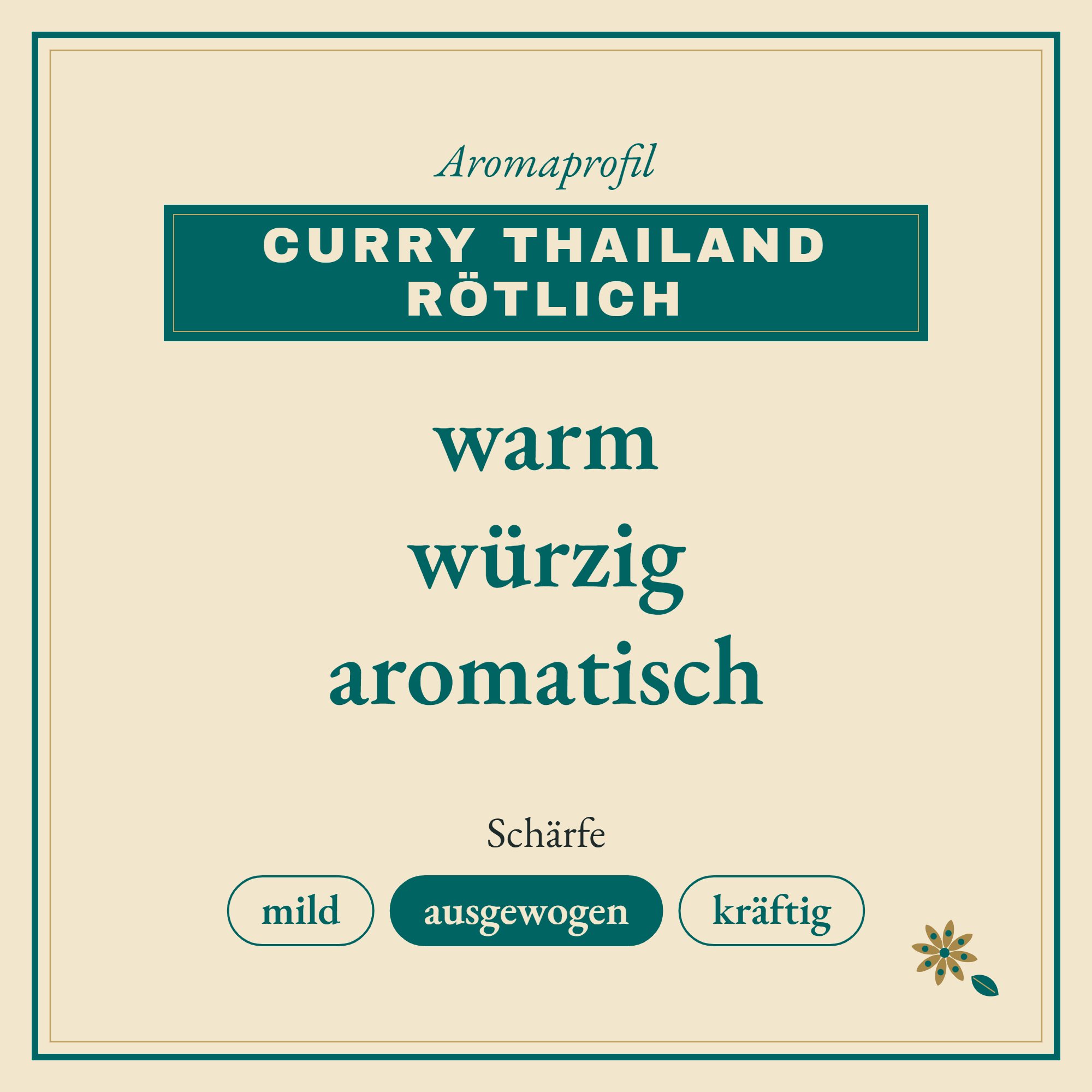 Aromaprofil Curry Thailand rötlich: warm, würzig und aromatisch
