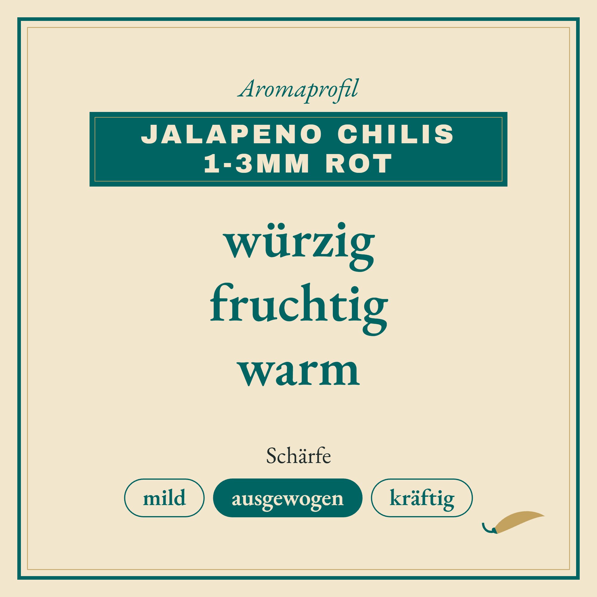 Aromaprofil Jalapeno Chilis 1-3mm rot: würzig, fruchtig und warm