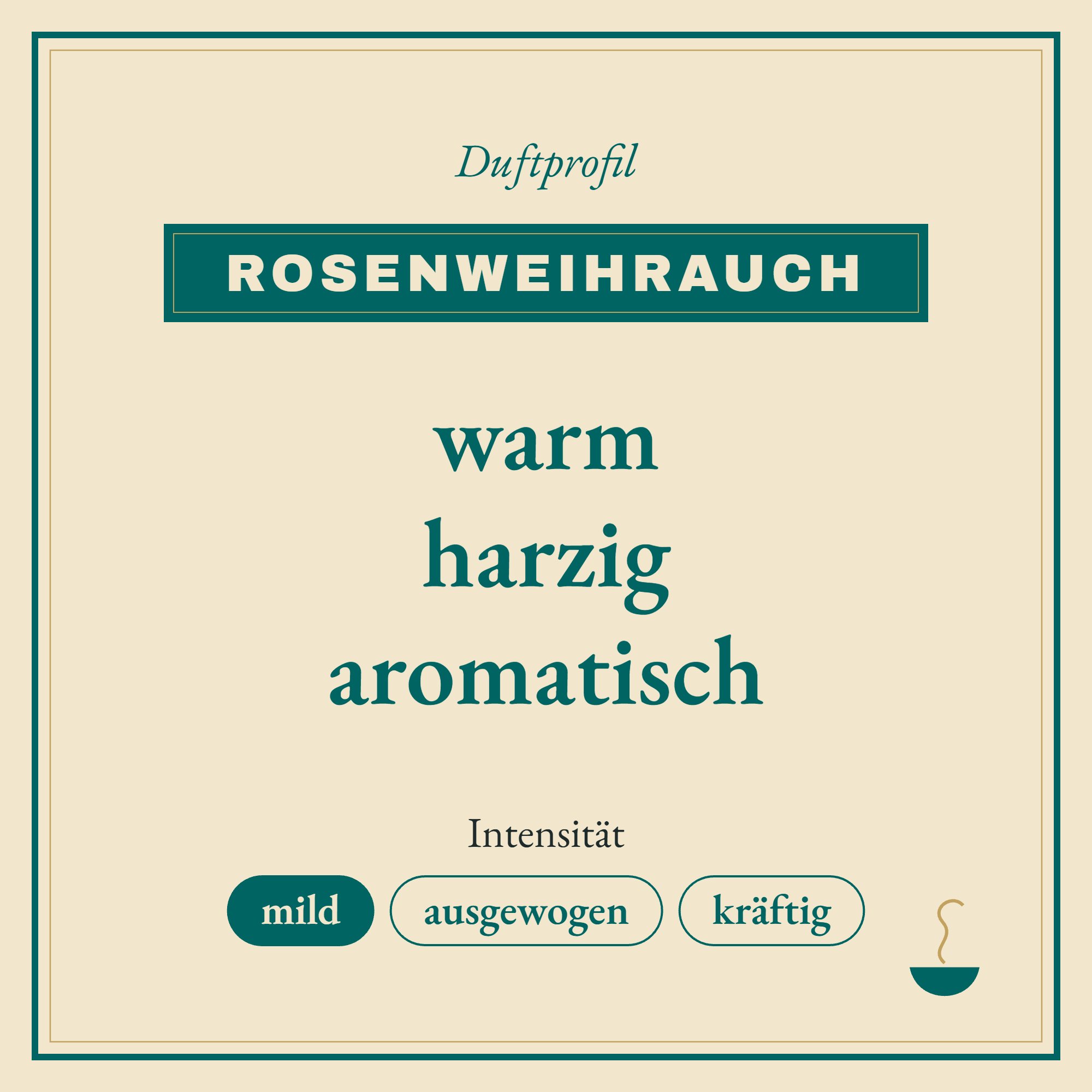 Duftprofil Rosenweihrauch: warm, harzig und aromatisch