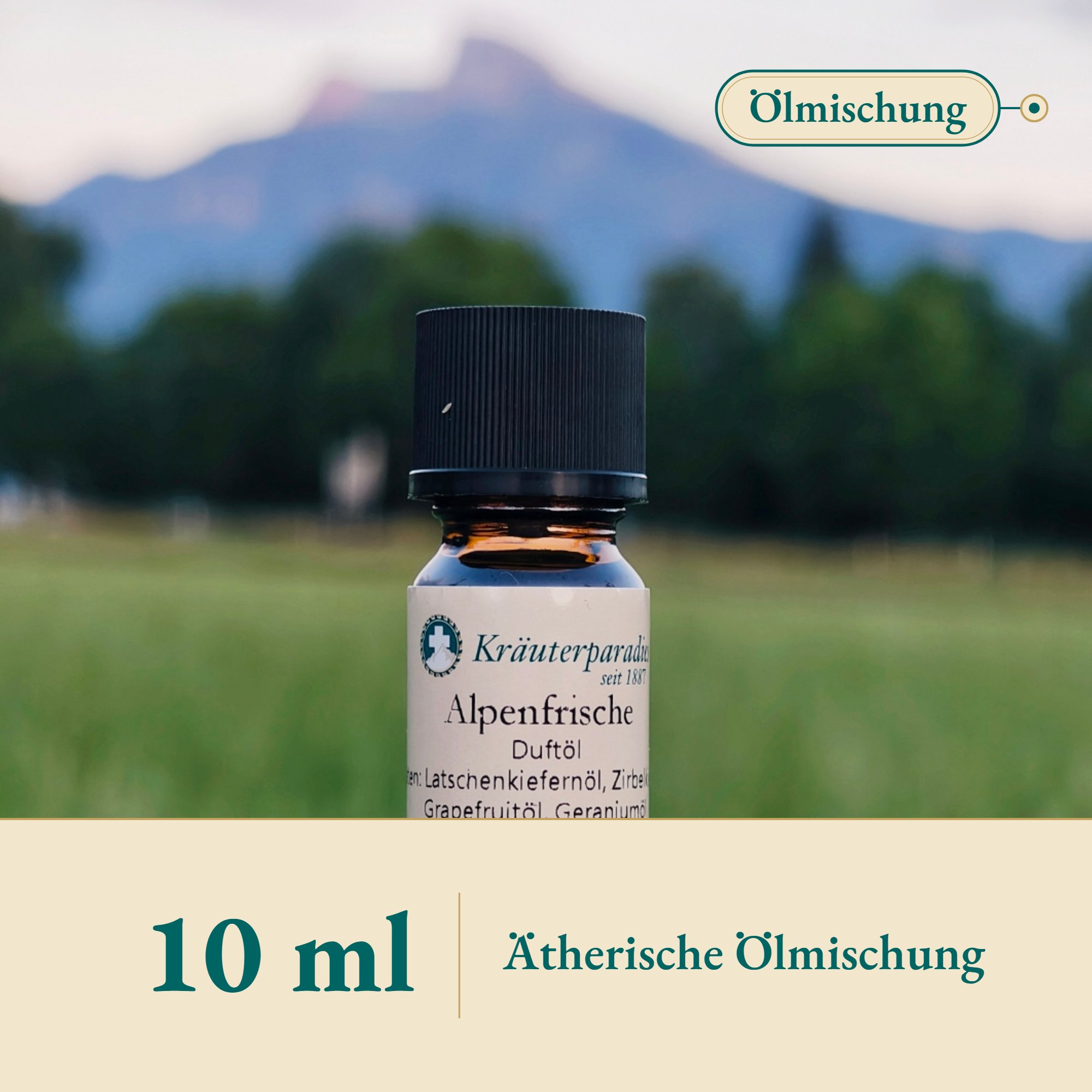 Nahaufnahme Alpenfrische – Kräuterparadies seit 1887