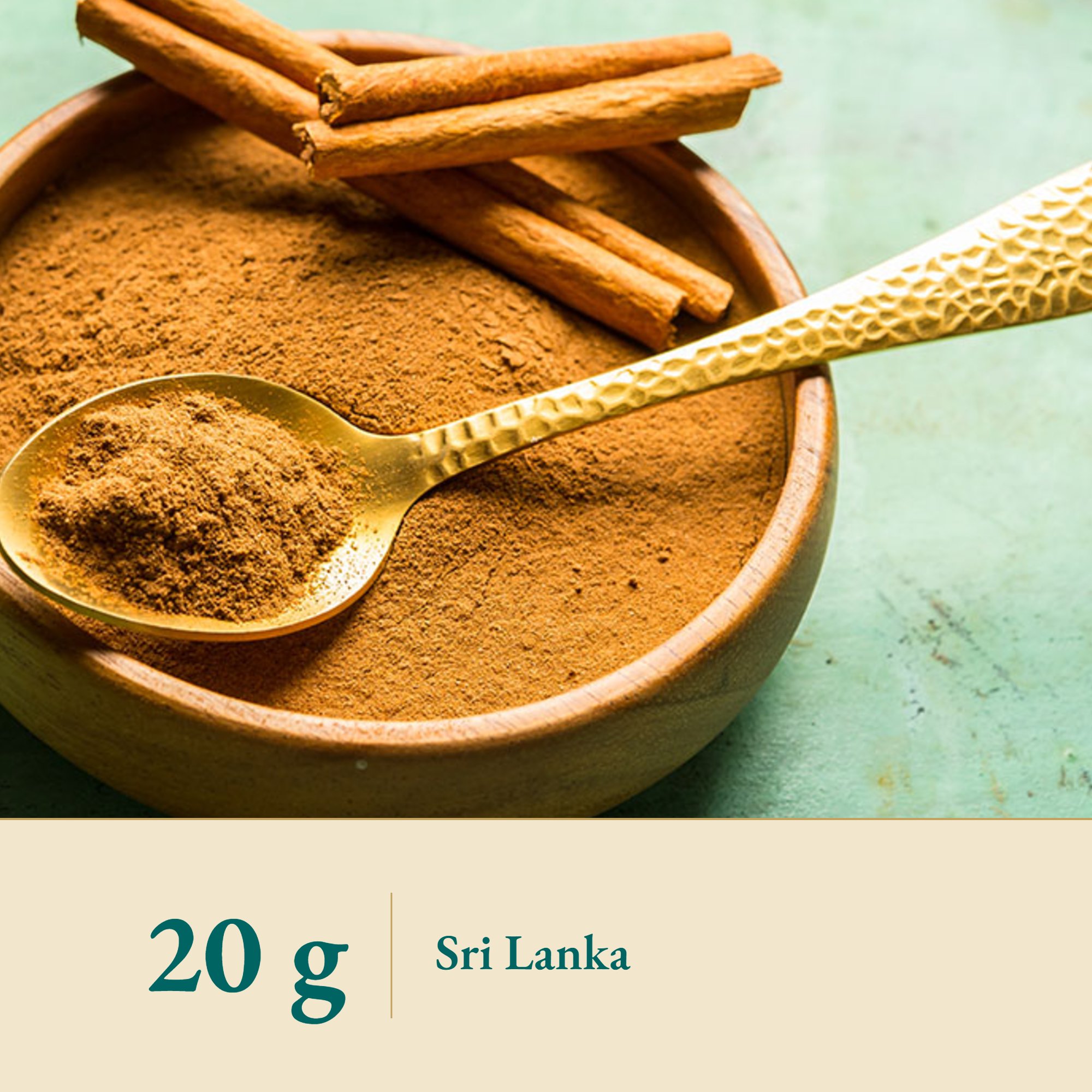 Nahaufnahme Zimtpulver Ceylon 1 A aus Sri Lanka – Kräuterparadies seit 1887