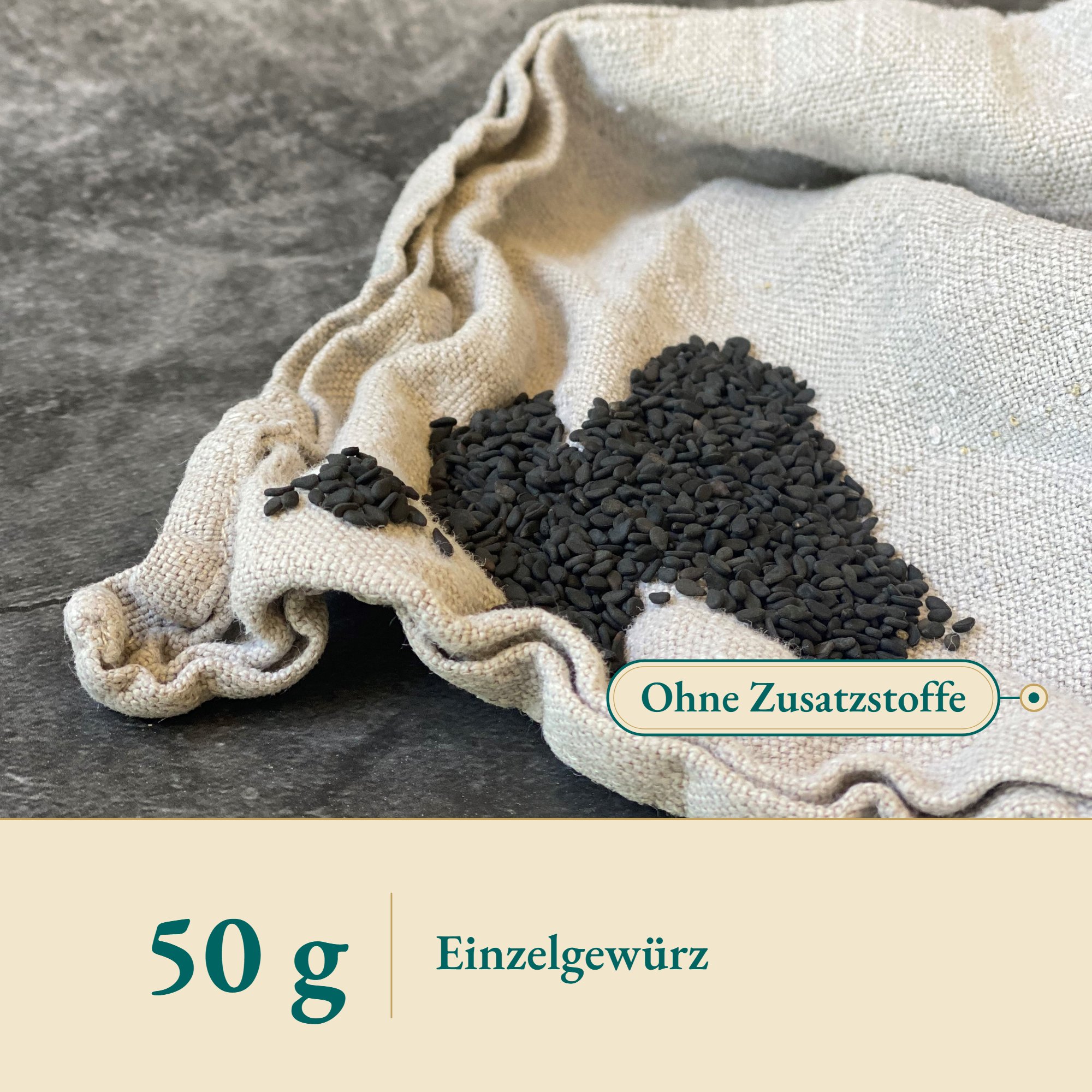Nahaufnahme Sesamkörner schwarz – Kräuterparadies seit 1887