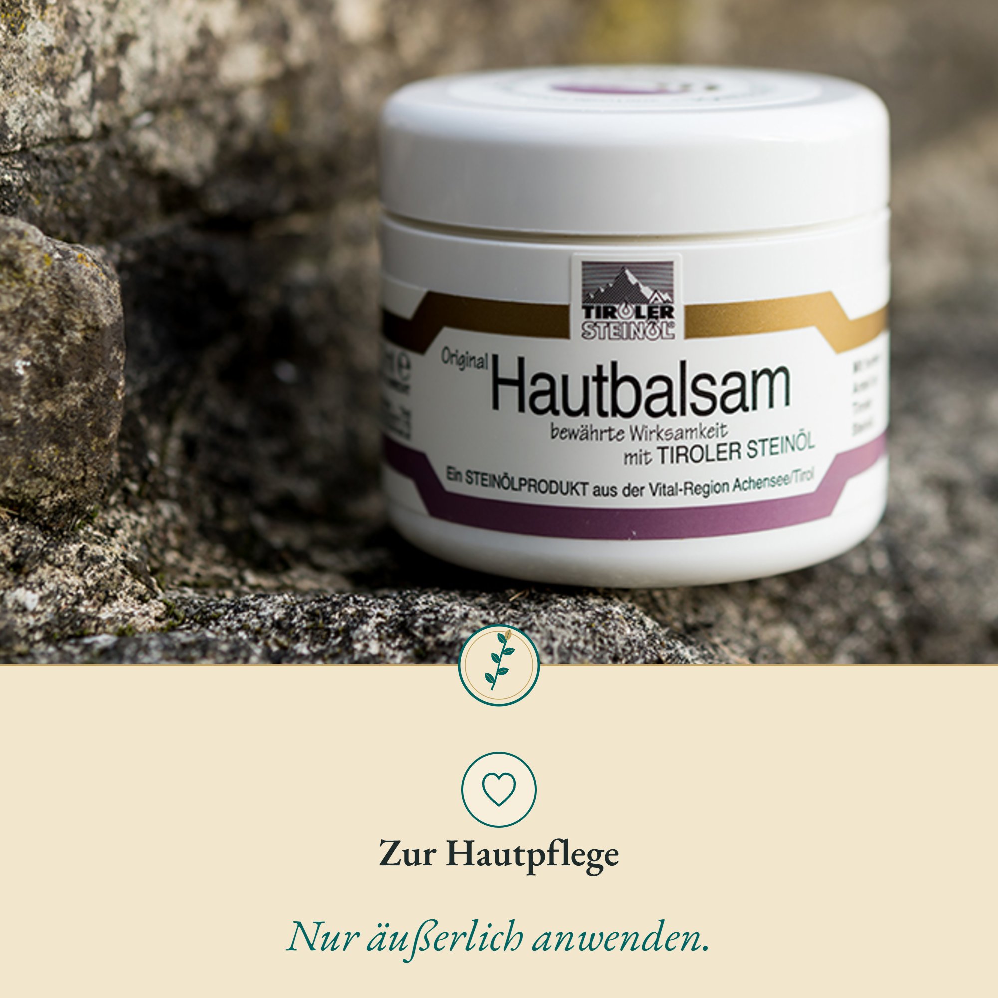 Anwendung Steinöl Hautbalsam: zur Hautpflege