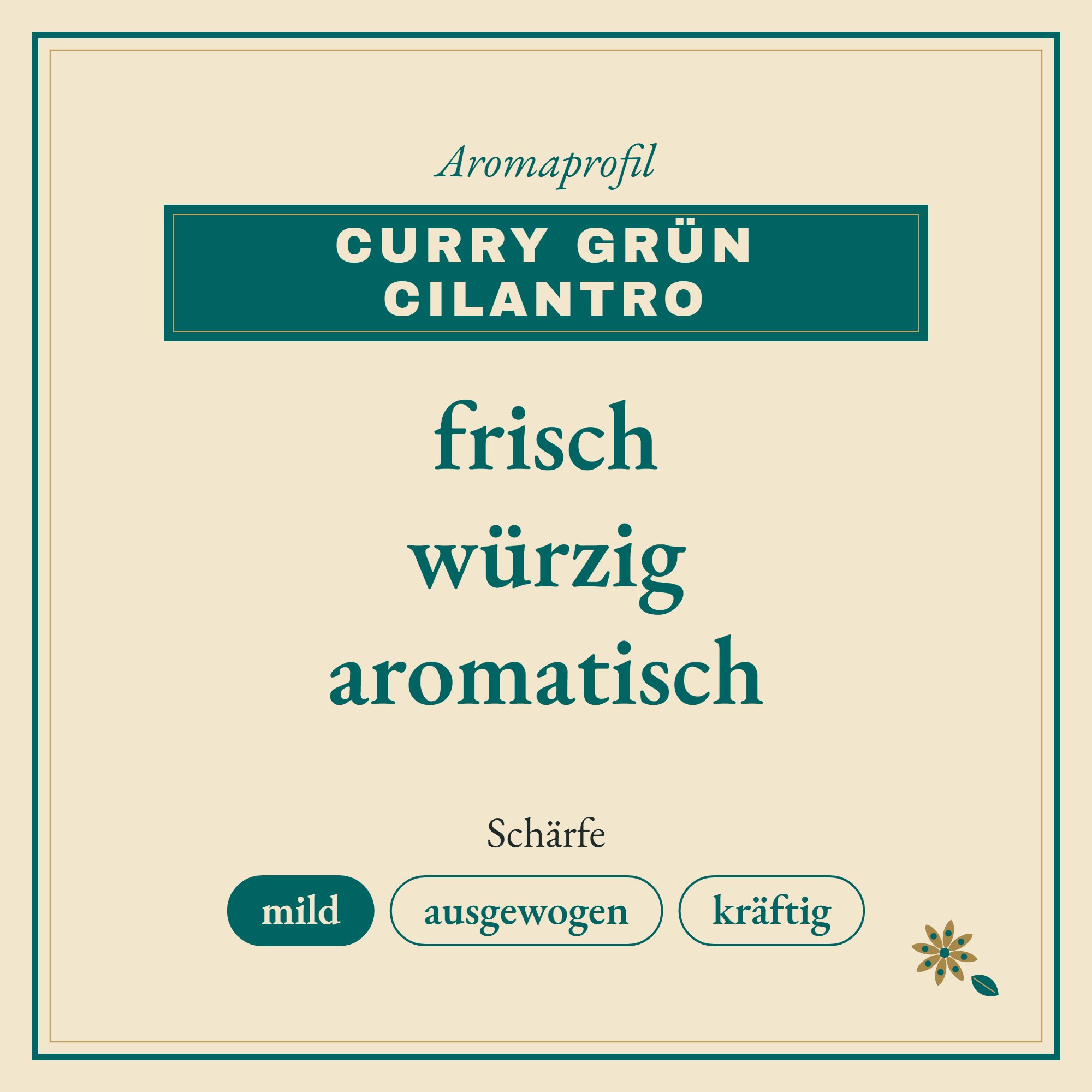 Aromaprofil Curry grün Cilantro: frisch, würzig und aromatisch