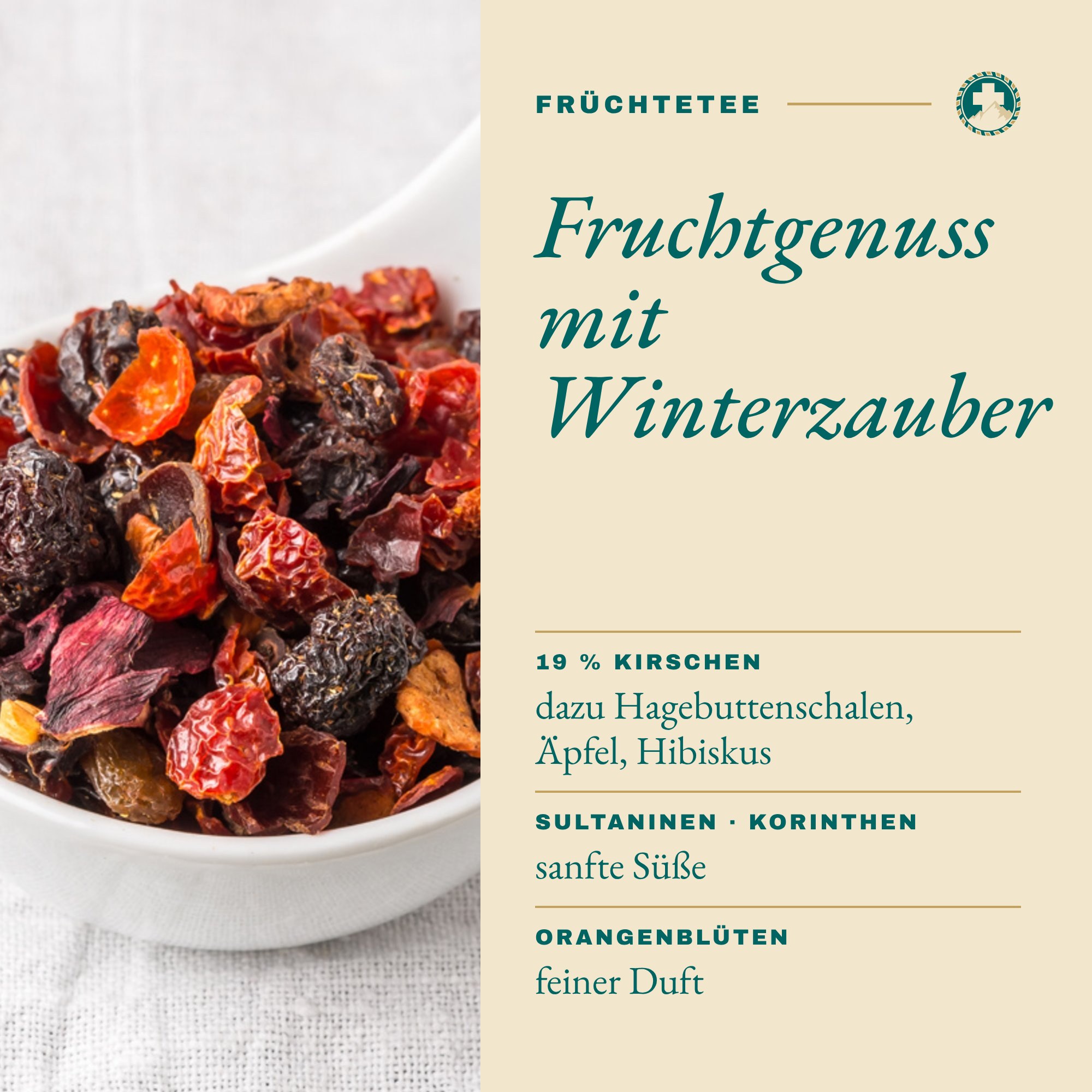 Früchtetee Kirsch: Fruchtgenuss mit Winterzauber