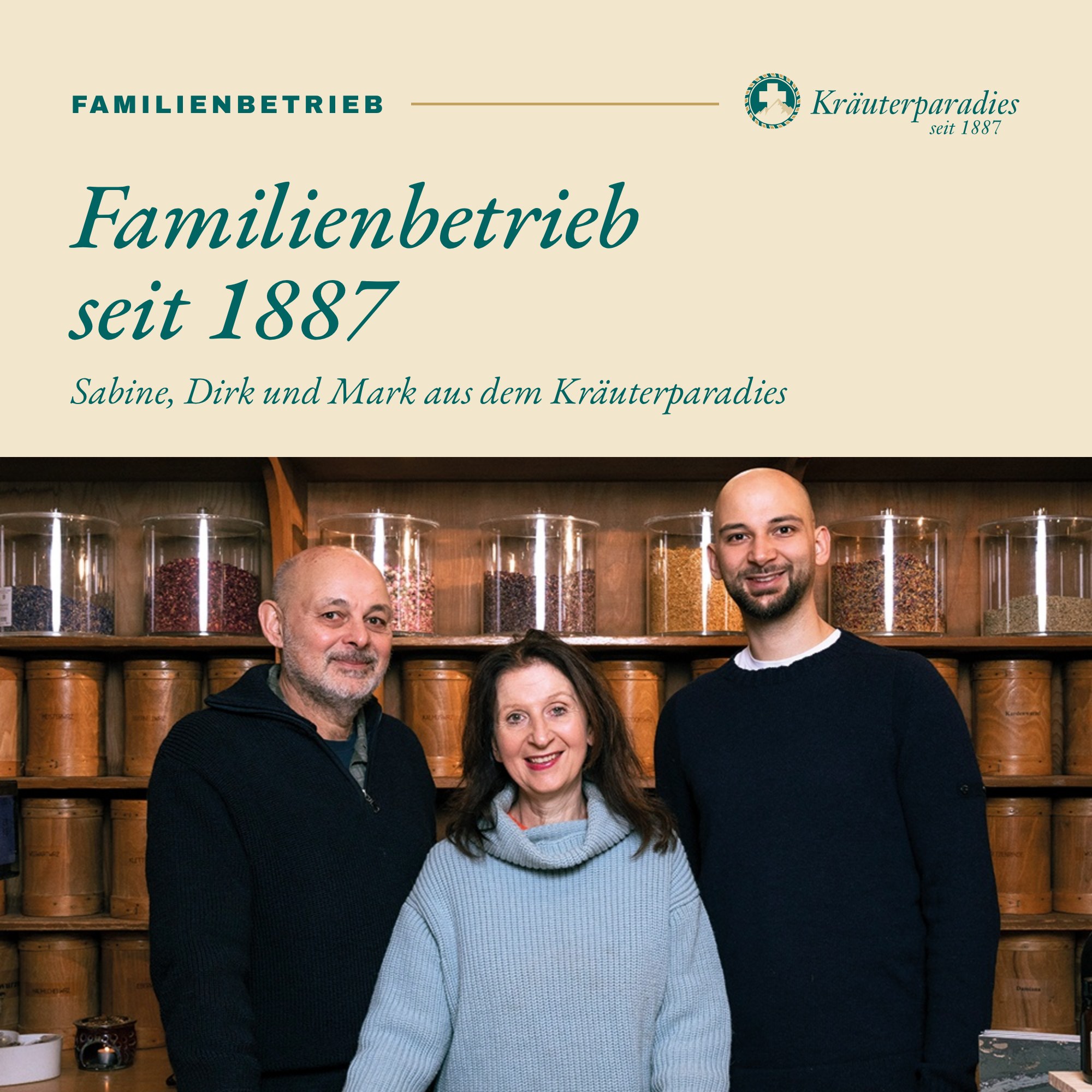 Familienbetrieb Kräuterparadies seit 1887: Sabine, Dirk und Mark im Laden