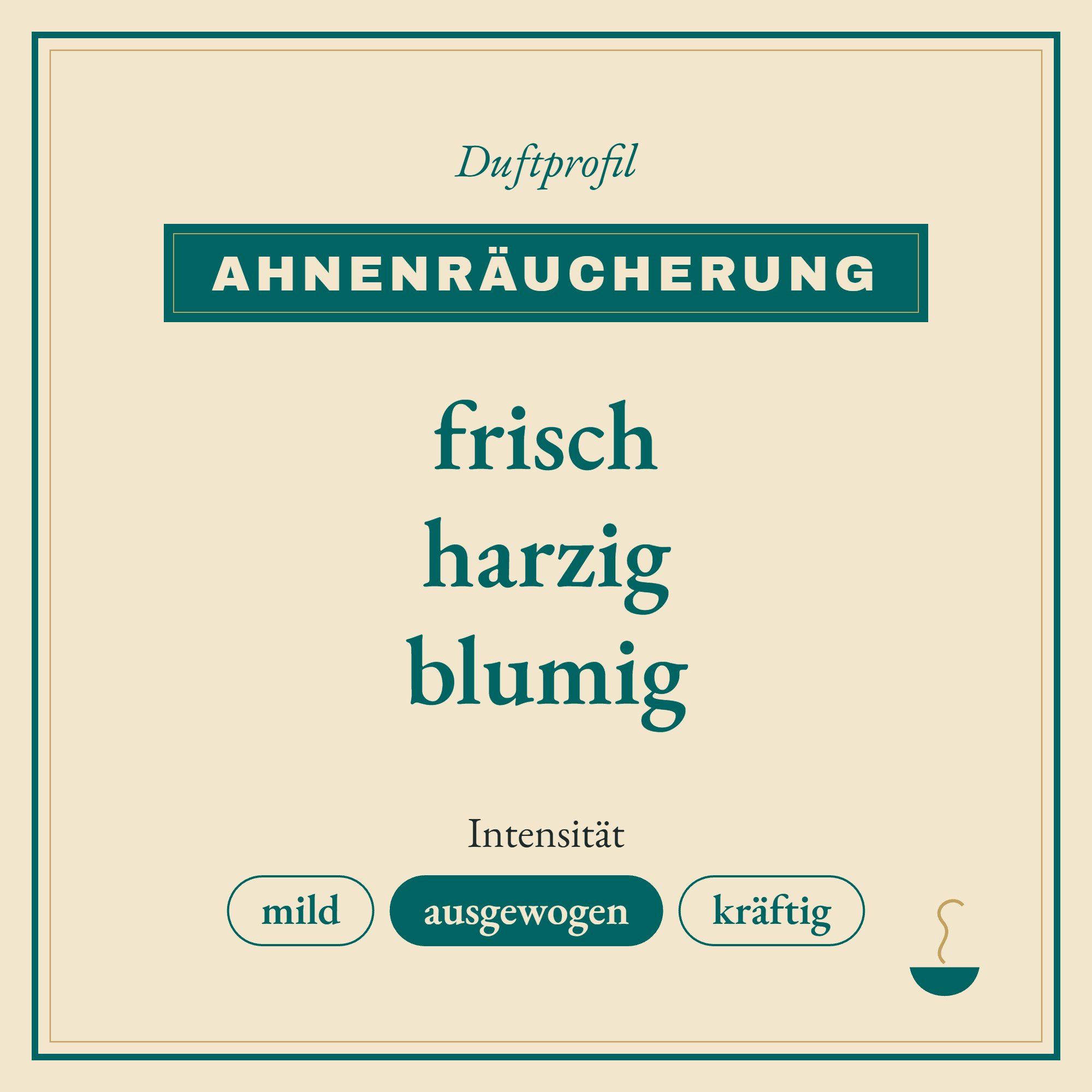 Duftprofil Ahnenräucherung: frisch, harzig und blumig