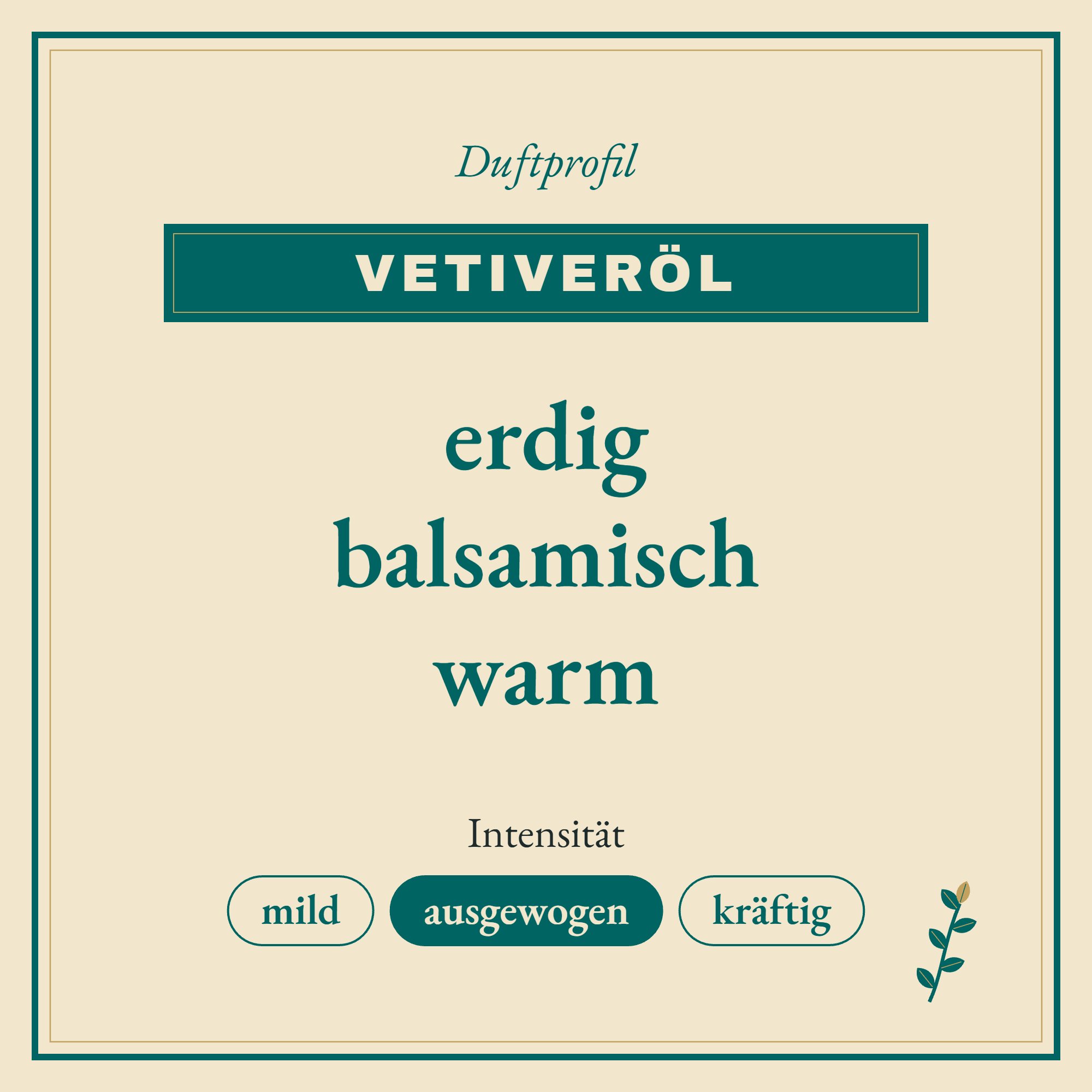 Duftprofil Vetiveröl: erdig, balsamisch und warm