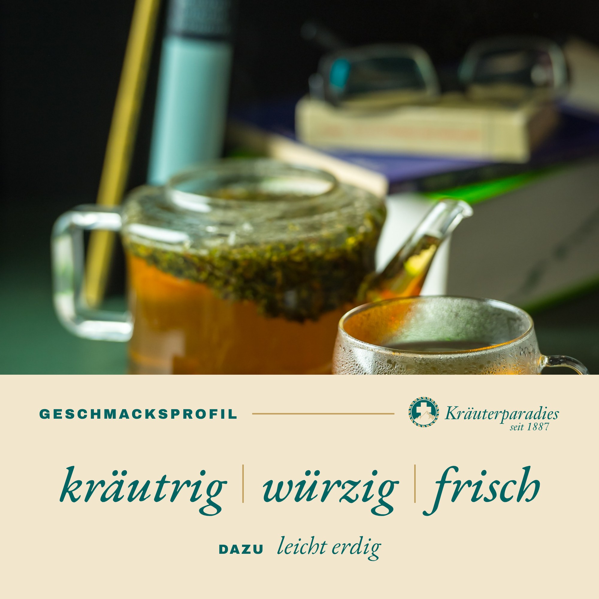 Professorentee Geschmacksprofil: kräutrig, würzig, frisch