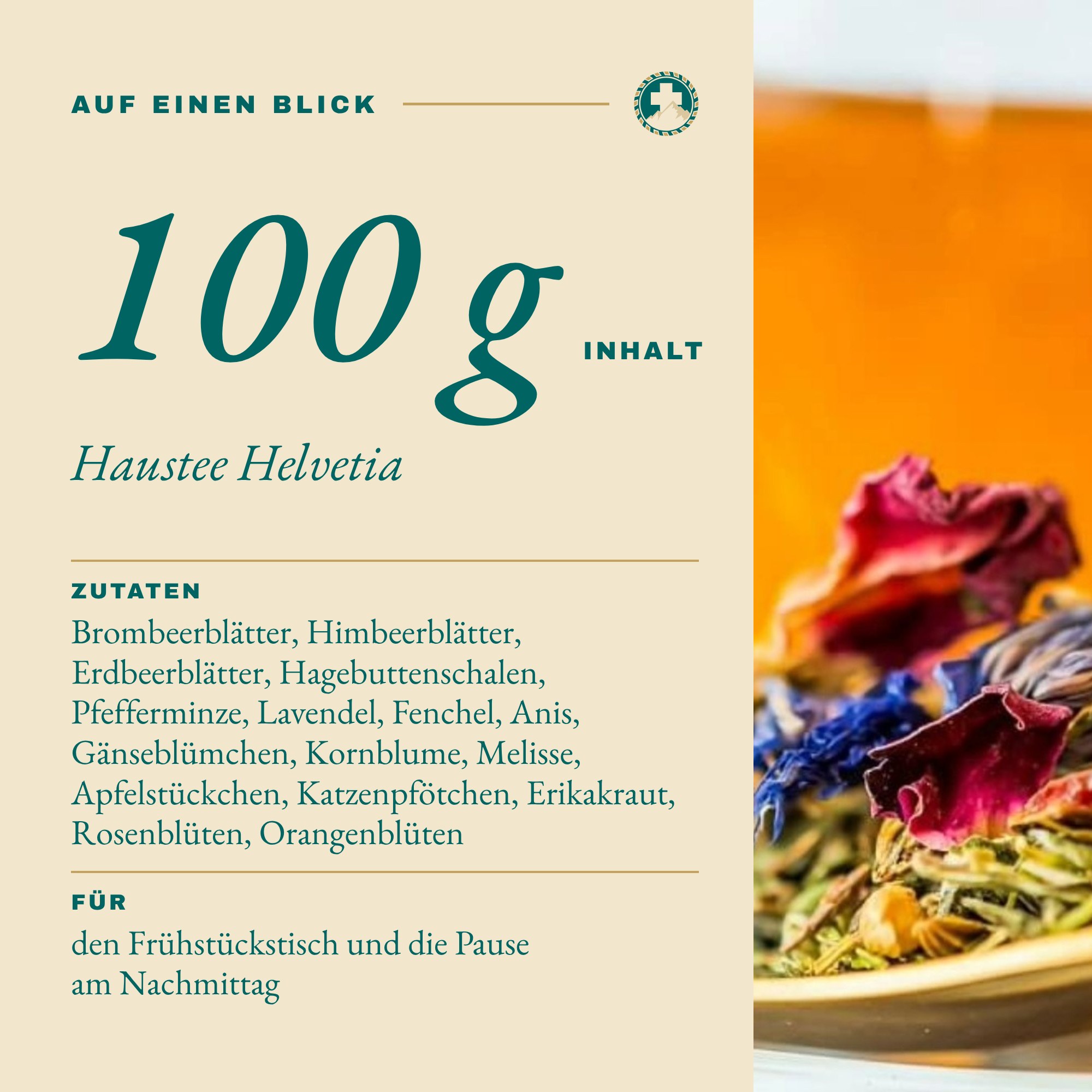 Haustee Helvetia 100 g auf einen Blick: Inhalt und Zutaten