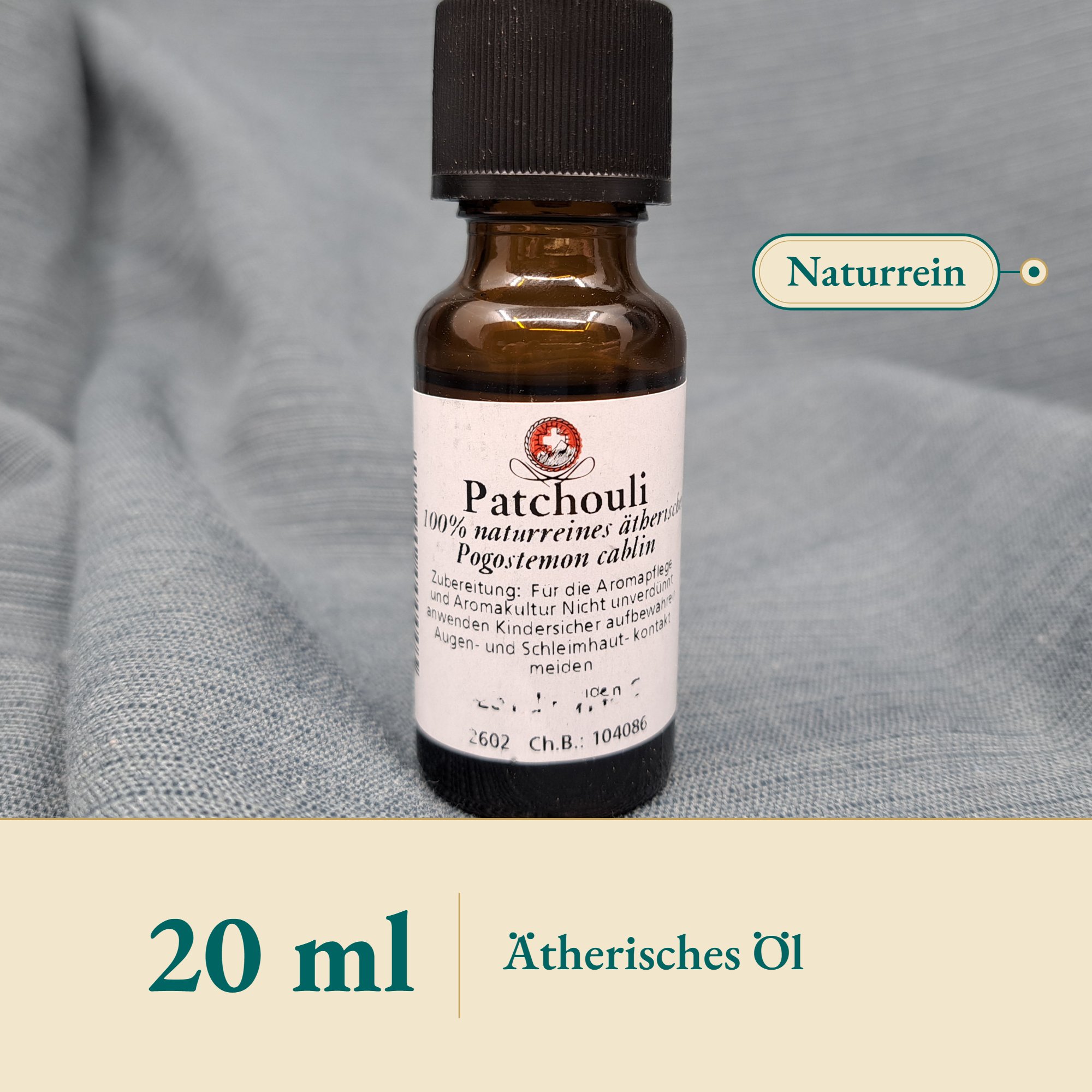Nahaufnahme Patchouliöl – Kräuterparadies seit 1887