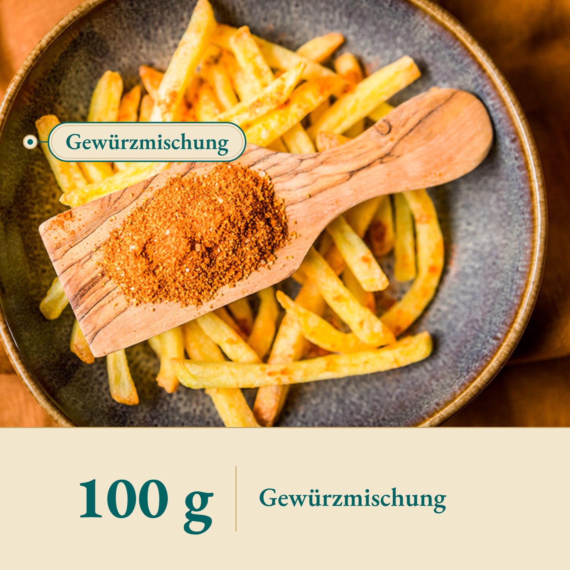 Nahaufnahme Pommesgewürz original – Kräuterparadies seit 1887