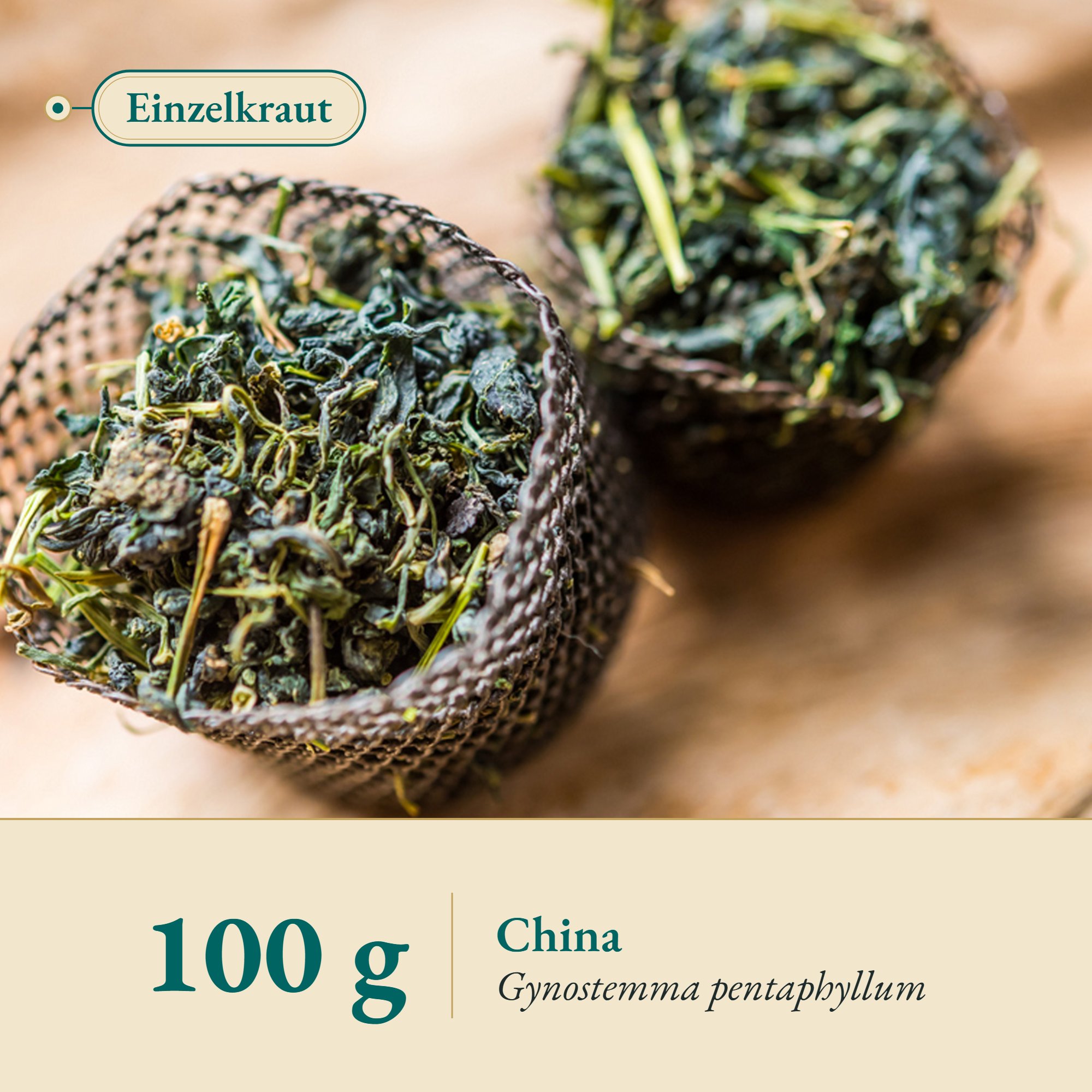 Nahaufnahme Jiaogulankraut aus China – Kräuterparadies seit 1887