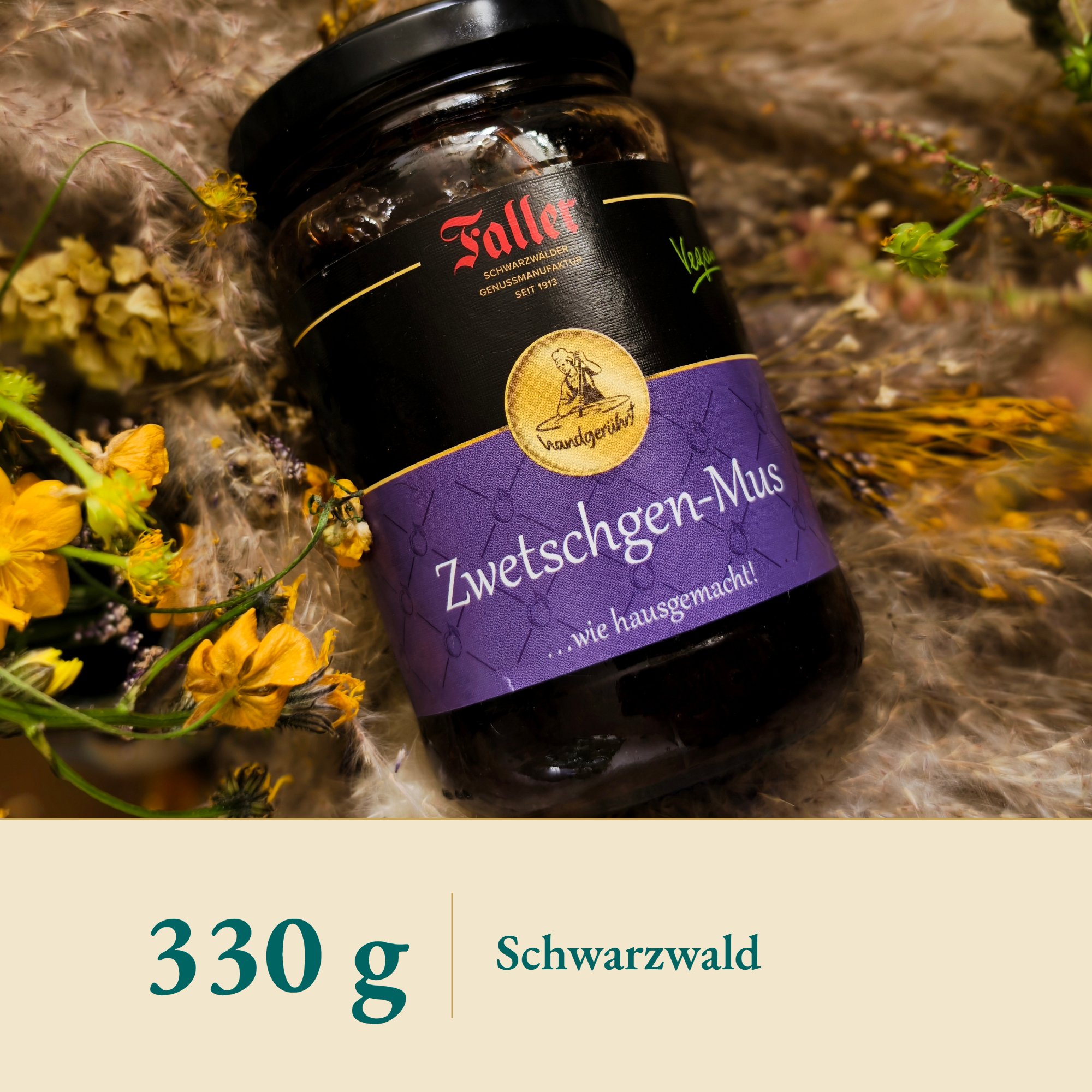 Nahaufnahme Zwetschgenmus aus Schwarzwald – Kräuterparadies seit 1887