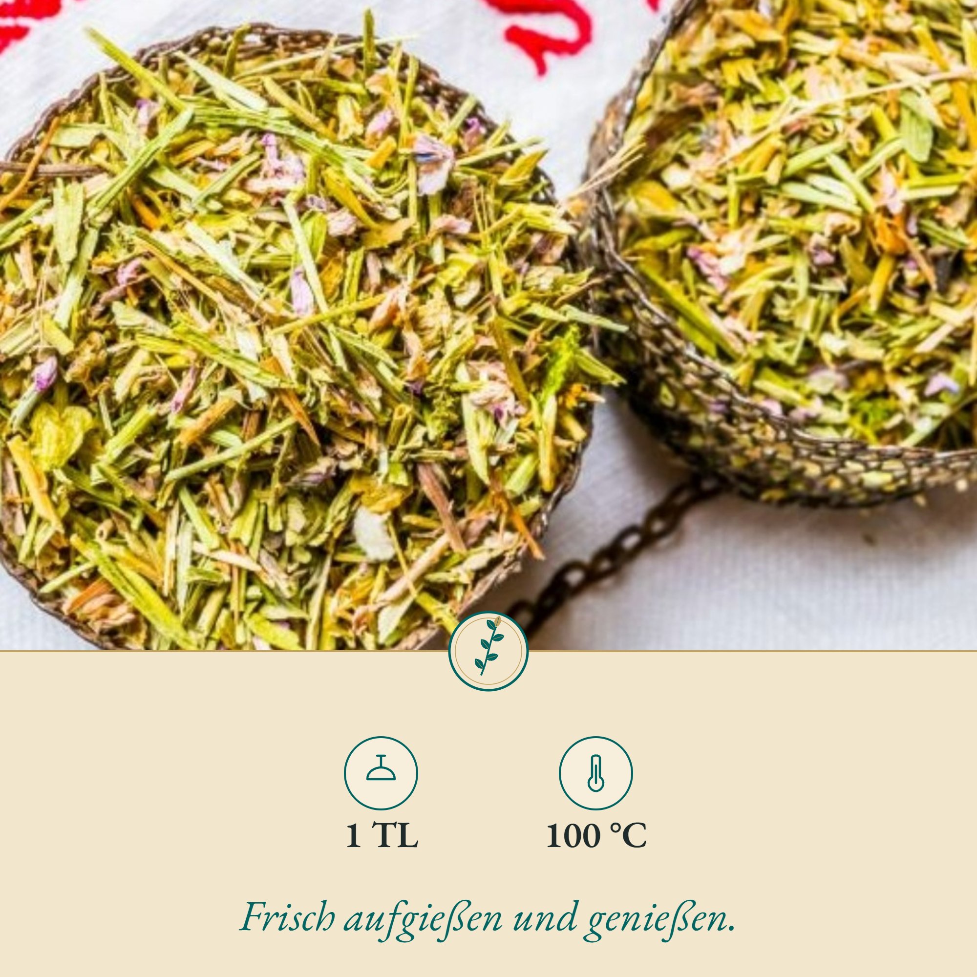 Zubereitung Bittere Kreuzblume: 1 TL, 100 °C