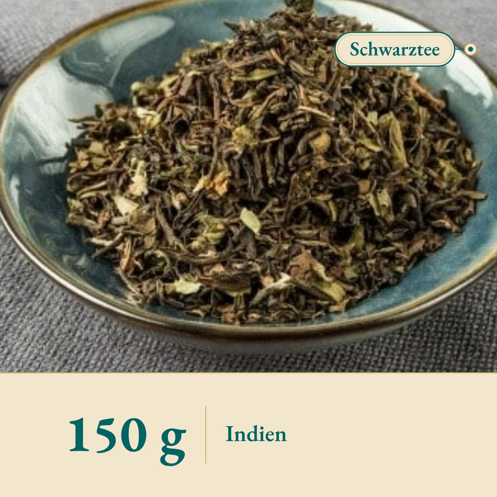 Nahaufnahme Darjeeling Schwarztee aus Indien – Kräuterparadies seit 1887