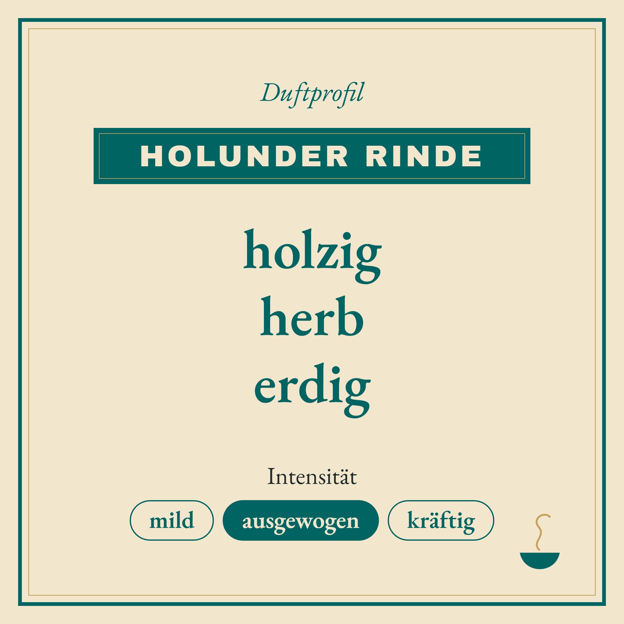 Duftprofil Holunder Rinde: holzig, herb und erdig