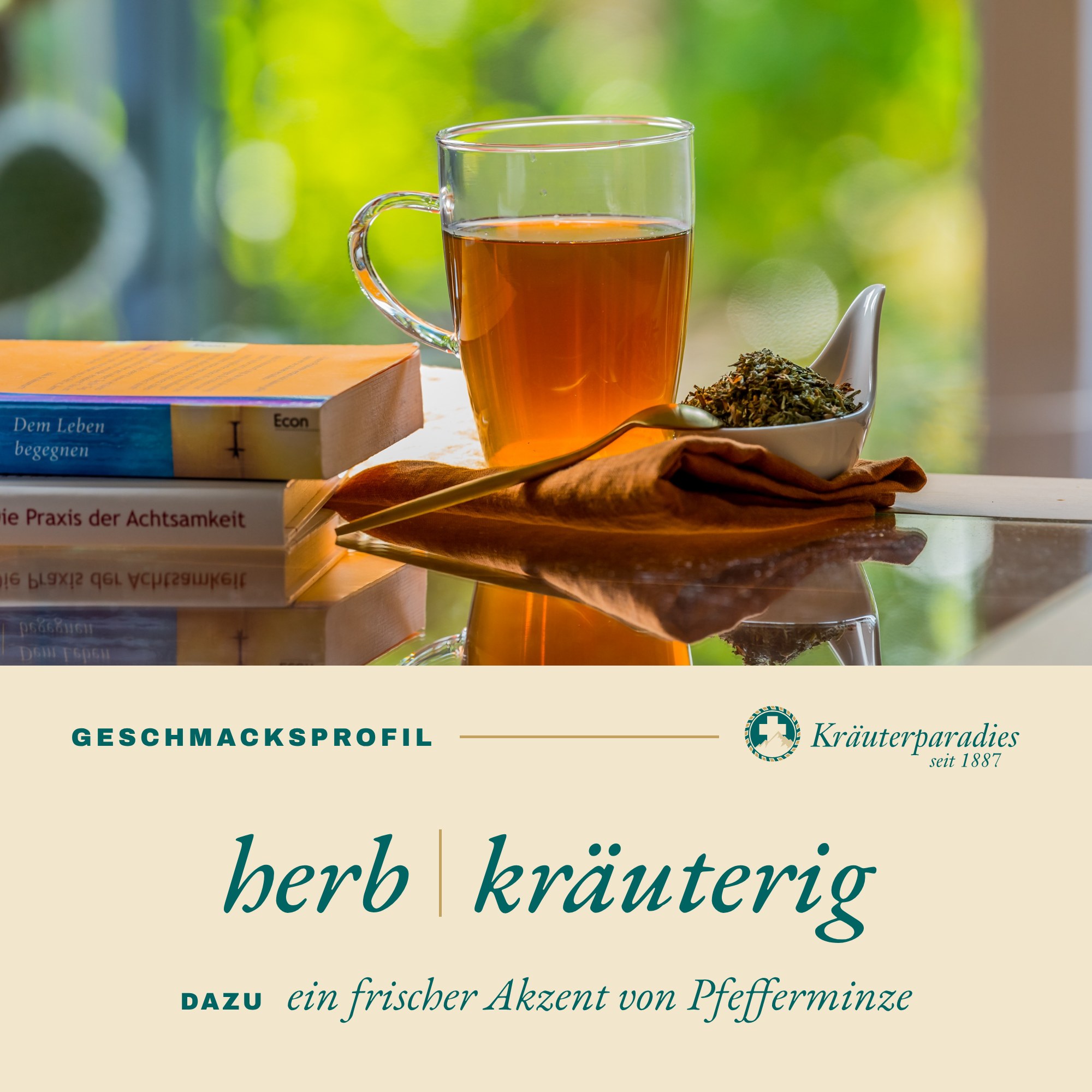 Frauentee Geschmacksprofil: herb, kräuterig