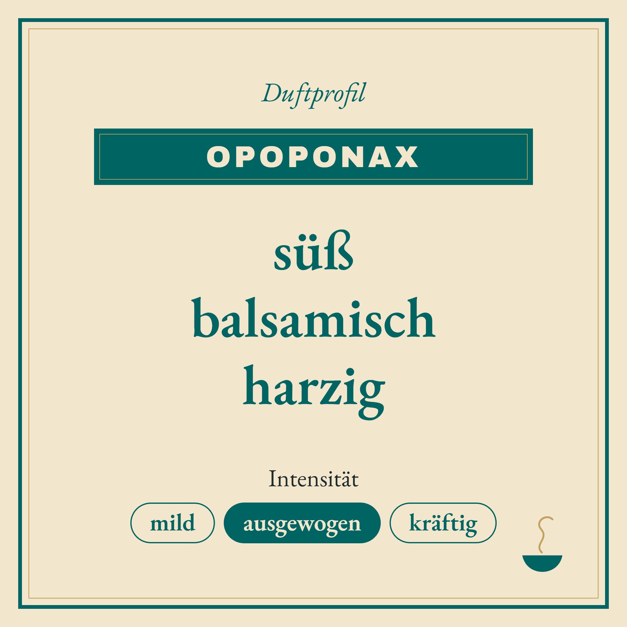 Duftprofil Opoponax: süß, balsamisch und harzig