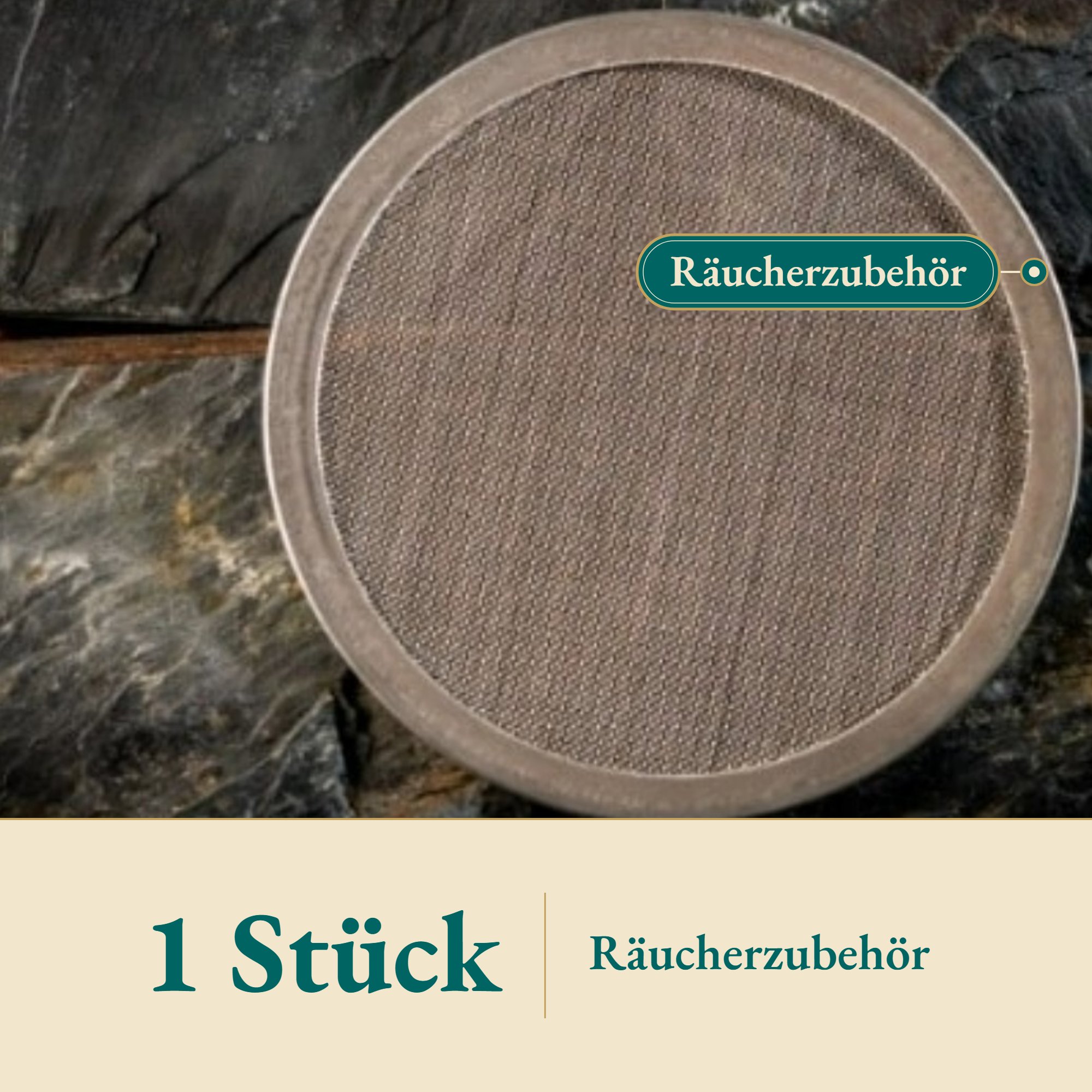 Nahaufnahme Räuchersieb 8,5 cm – Kräuterparadies seit 1887