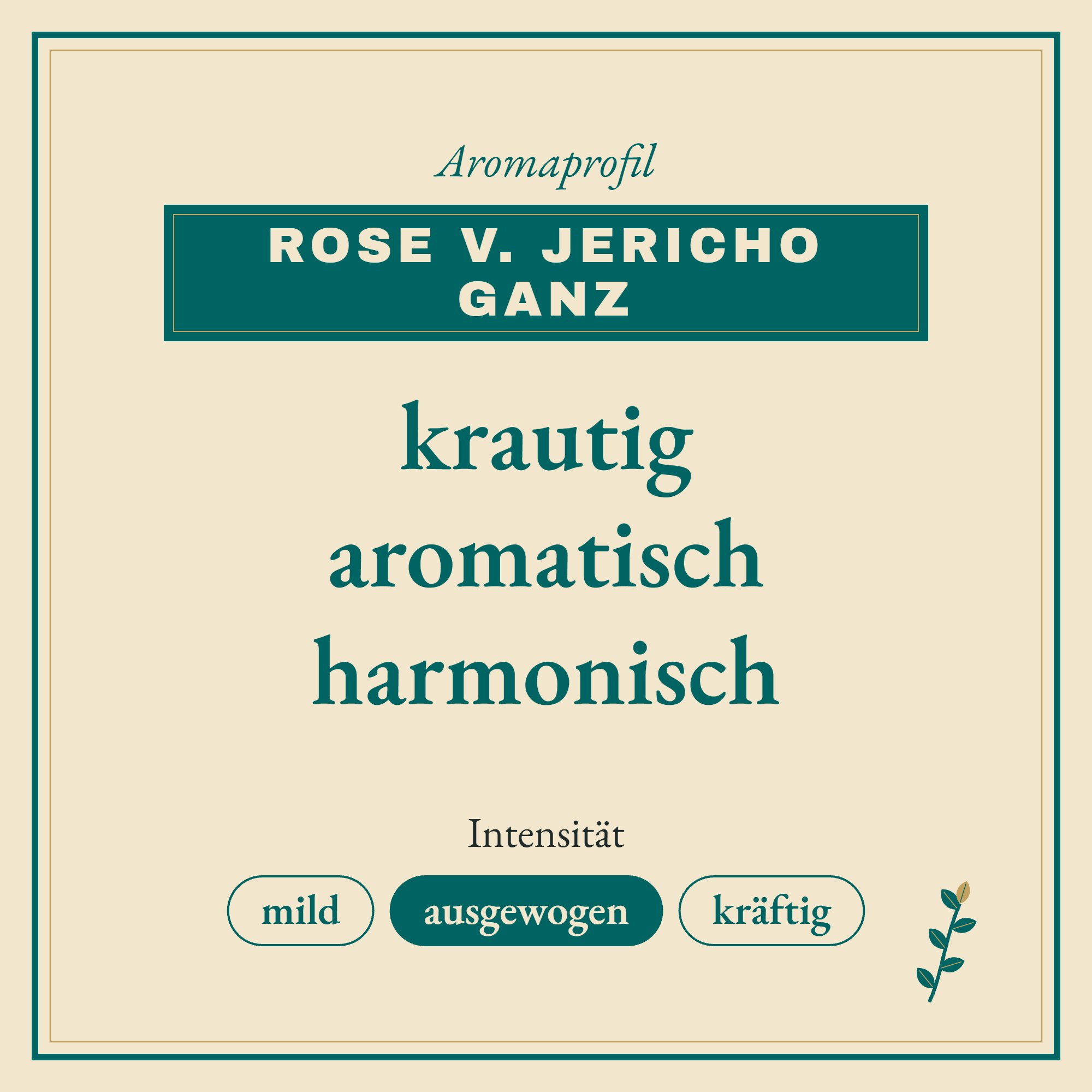 Aromaprofil Rose v. Jericho ganz: krautig, aromatisch und harmonisch