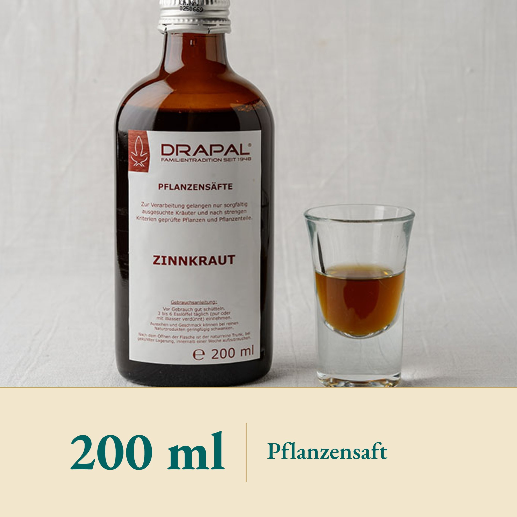 Nahaufnahme Zinnkraut Pflanzensaft – Kräuterparadies seit 1887